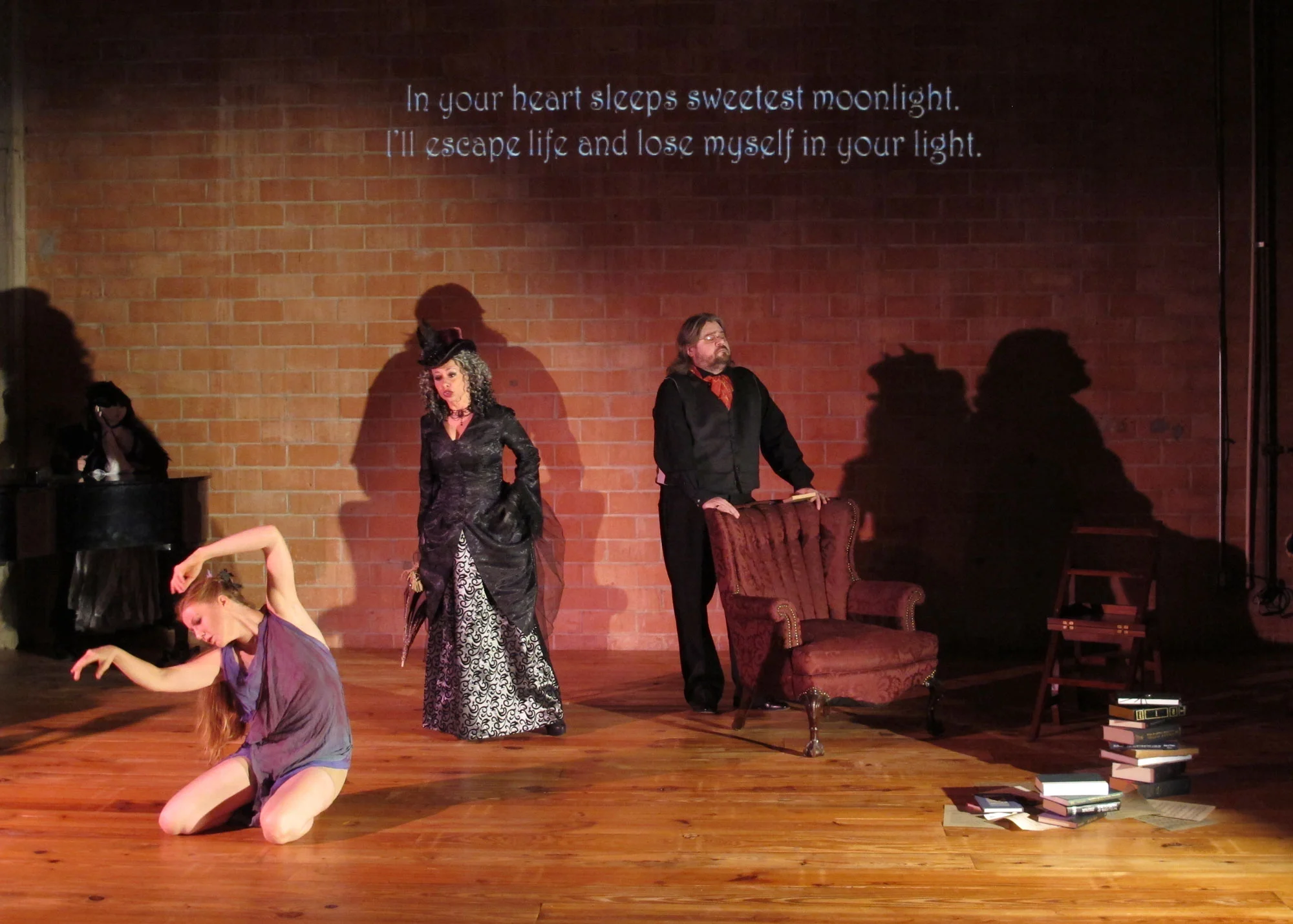 Misha Penton: Soprano, artistic direction, production design concept, curation, French translations with Alison Greene, soprano. Meg Brooker, dancer. Jon Harvey, actor. Kelly Switzer, puppeteer. George Heathco: composer & electric guitar. Jeremy Wood, piano. Mini Timmaraju, tabla. 