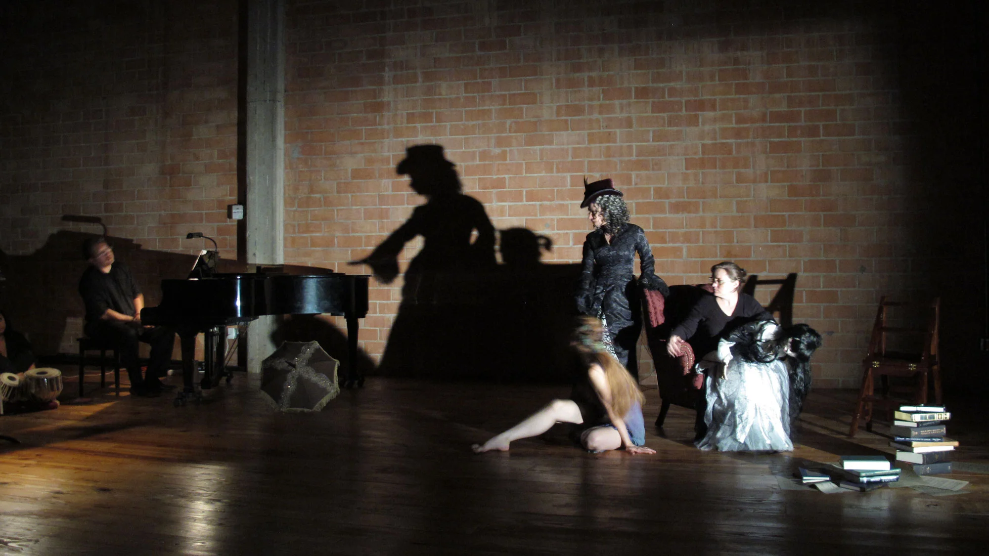 Misha Penton: Soprano, artistic direction, production design concept, curation, French translations with Alison Greene, soprano. Meg Brooker, dancer. Jon Harvey, actor. Kelly Switzer, puppeteer. George Heathco: composer & electric guitar. Jeremy Wood, piano. Mini Timmaraju, tabla.