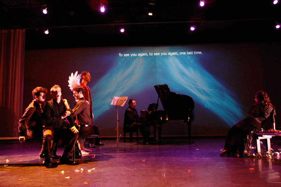  The 10th Muse. Misha Penton, soprano, concept, director. Alison Greene, Michael Walsh, Shelley Auer, Dennis Arrowsmith, Jill Alexander Essbaum, Kade Smith, with Stephen Jones, piano, et al. Photos: David A. Brown. 