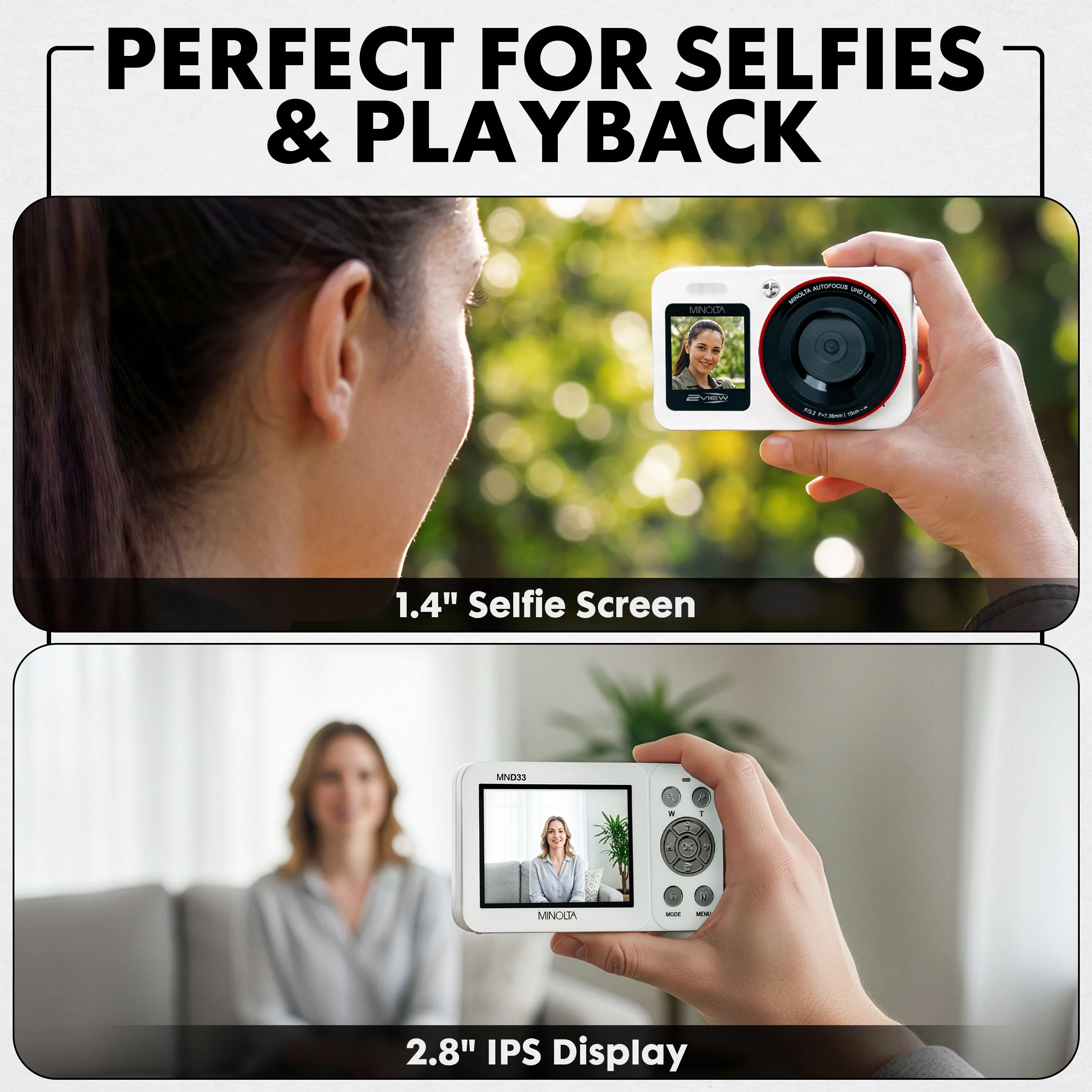 2VIEW® MND33 64MP 4K UHD Dual Screen Camera — Minolta Digital
