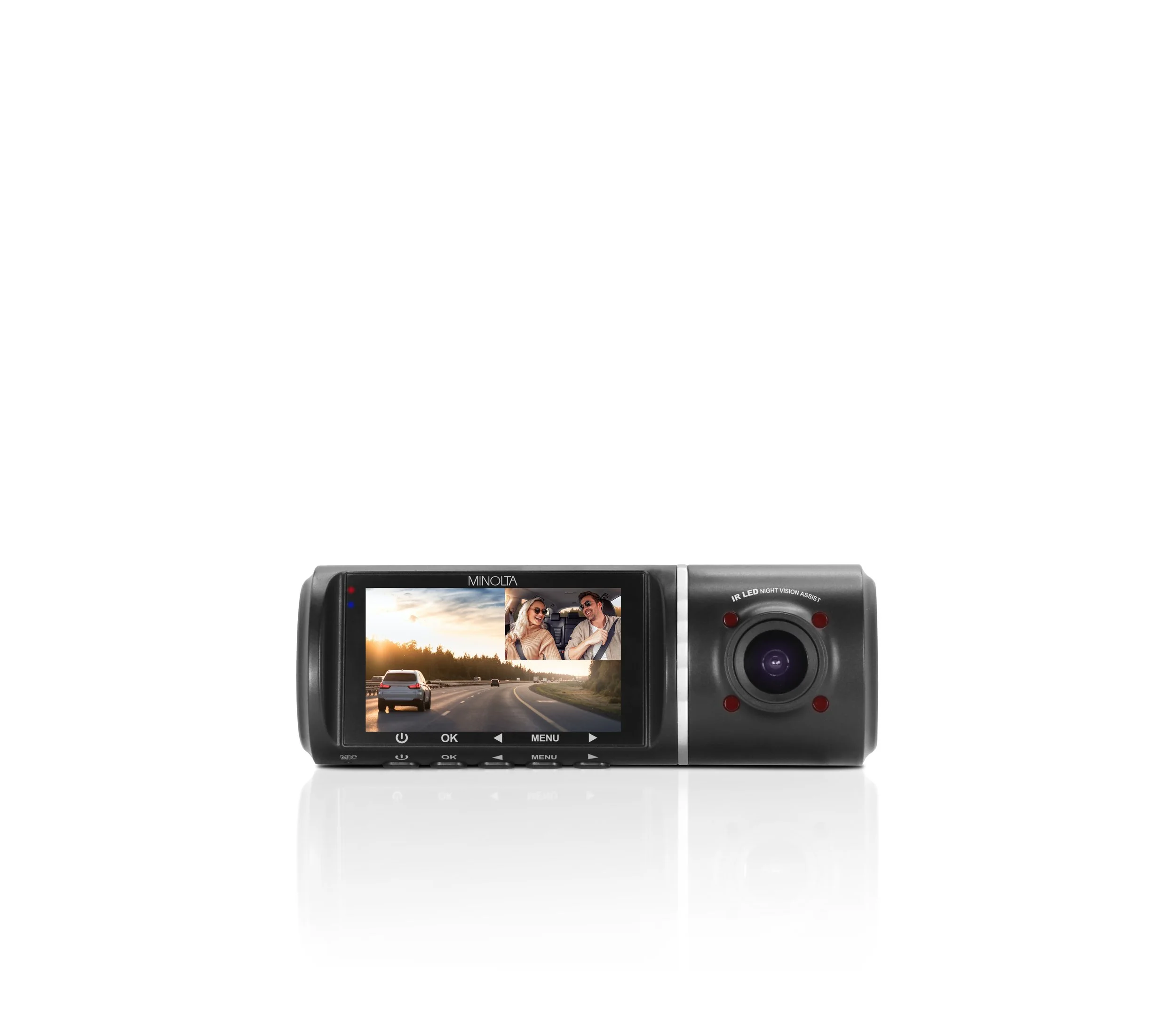 MNCD245T 3-Channel 1080p Dash Camera w/2.45