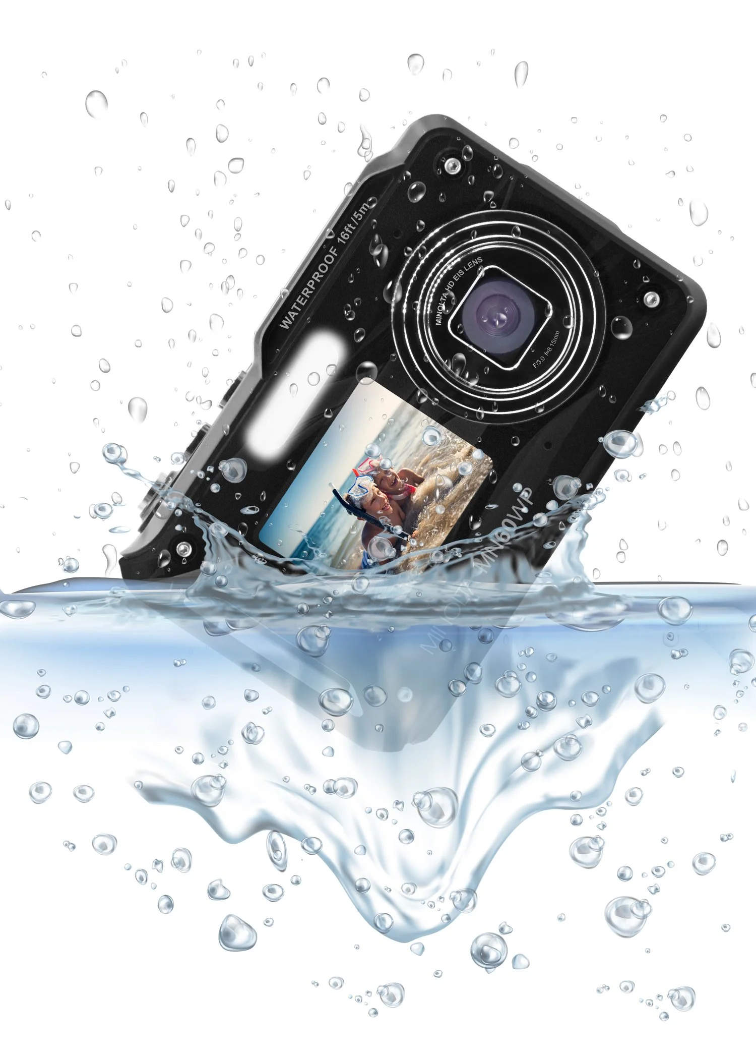 MN60WP 48MP / 4K Ultra HD Dual Screen Waterproof Camera — Minolta Digital