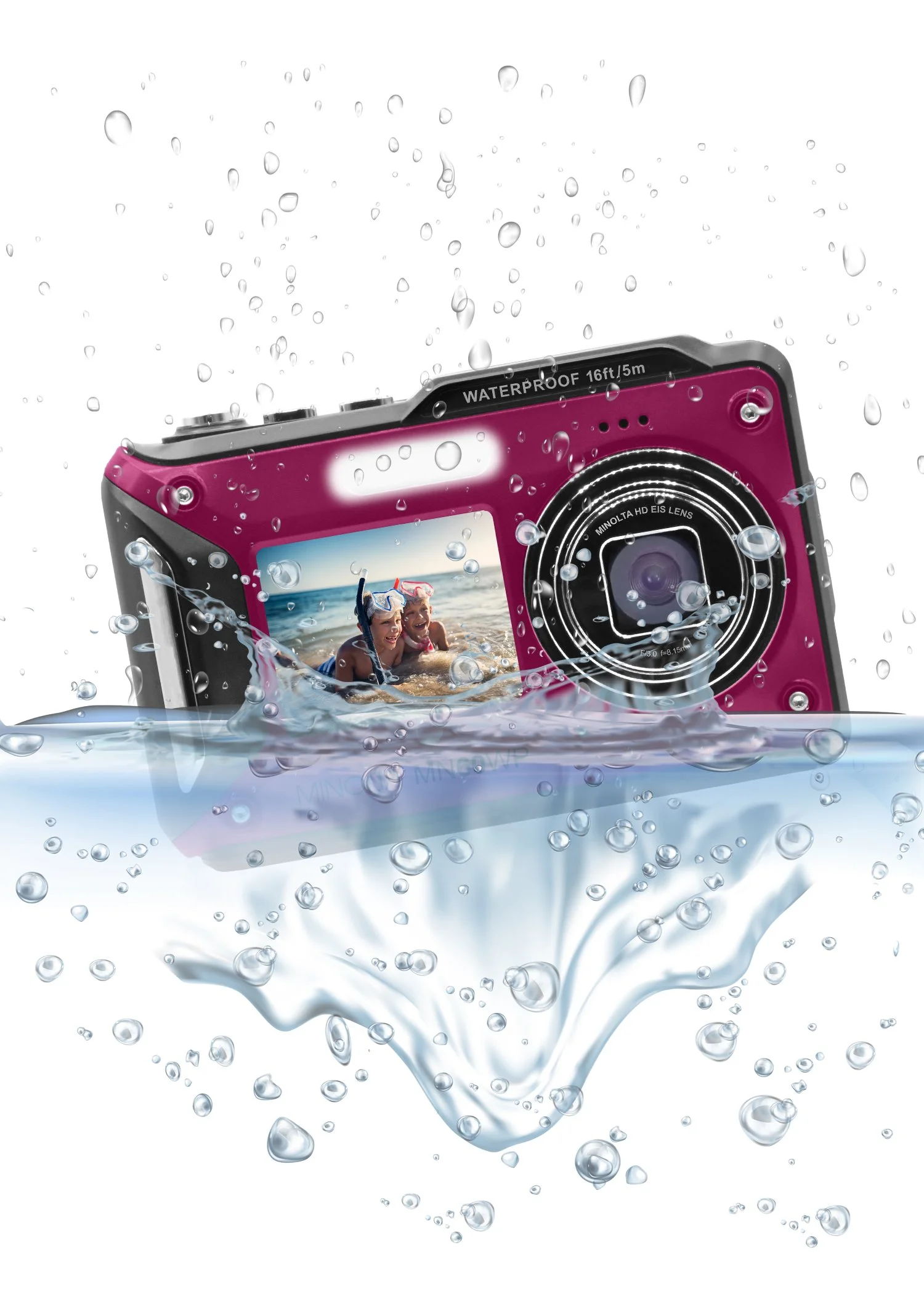 MN60WP 48MP / 4K Ultra HD Dual Screen Waterproof Camera — Minolta Digital