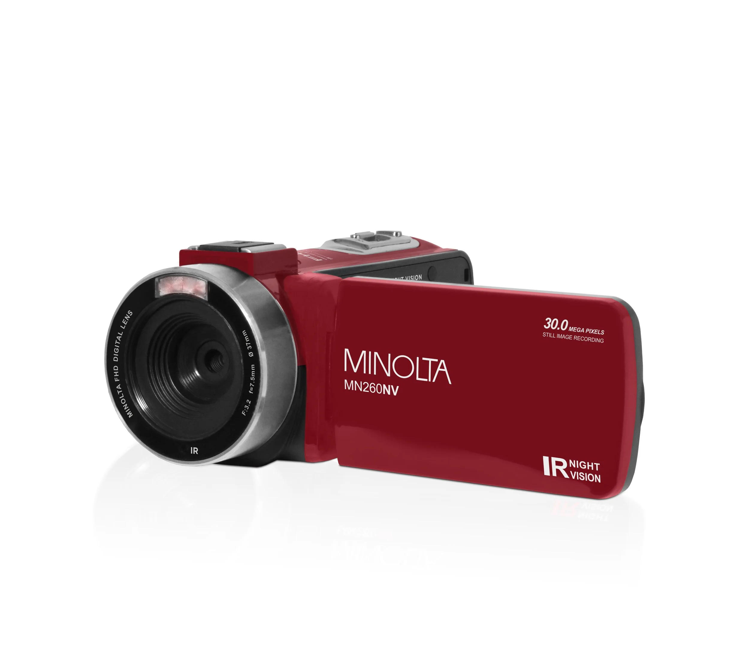 Minolta Mn200nv 1080p Full Hd Ir Night Vision Wi-fi Camcorder (red) (pack of 1 Ea)