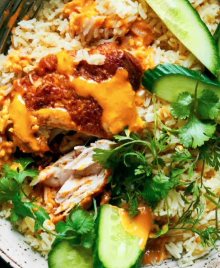 Peanut Satay Chicken with Smashed Cucumber Salad (MON)