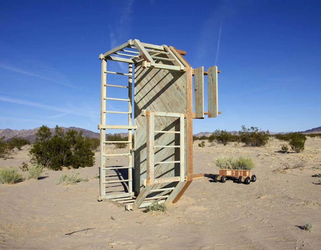 we have so much in common, 2014 Dimensions variable Redwood Phase 1 (deck): My grad school studio, Santa Barbara CA Phase 2 (monument): "Spectacular Subdivisions," Wonder Valley CA Phase 3 (patio furniture): My grad school studio and backyard, Santa Barbara CA