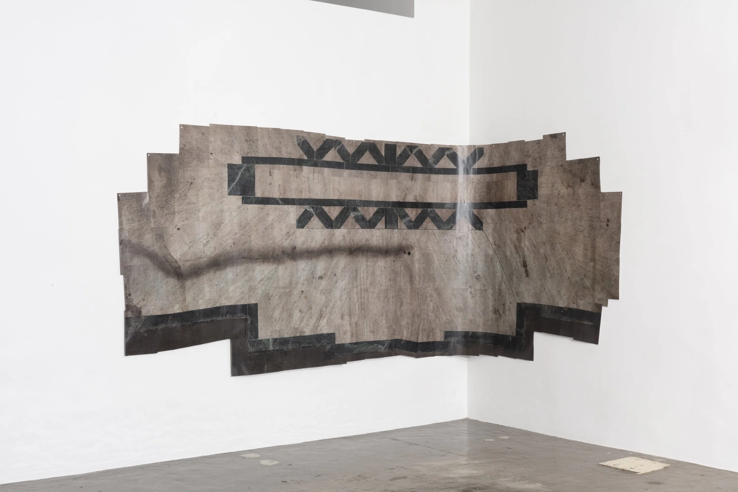   3074 Wilshire Blvd,  2022 Scans printed on paper 62 ½ x 112 x 58 inches 