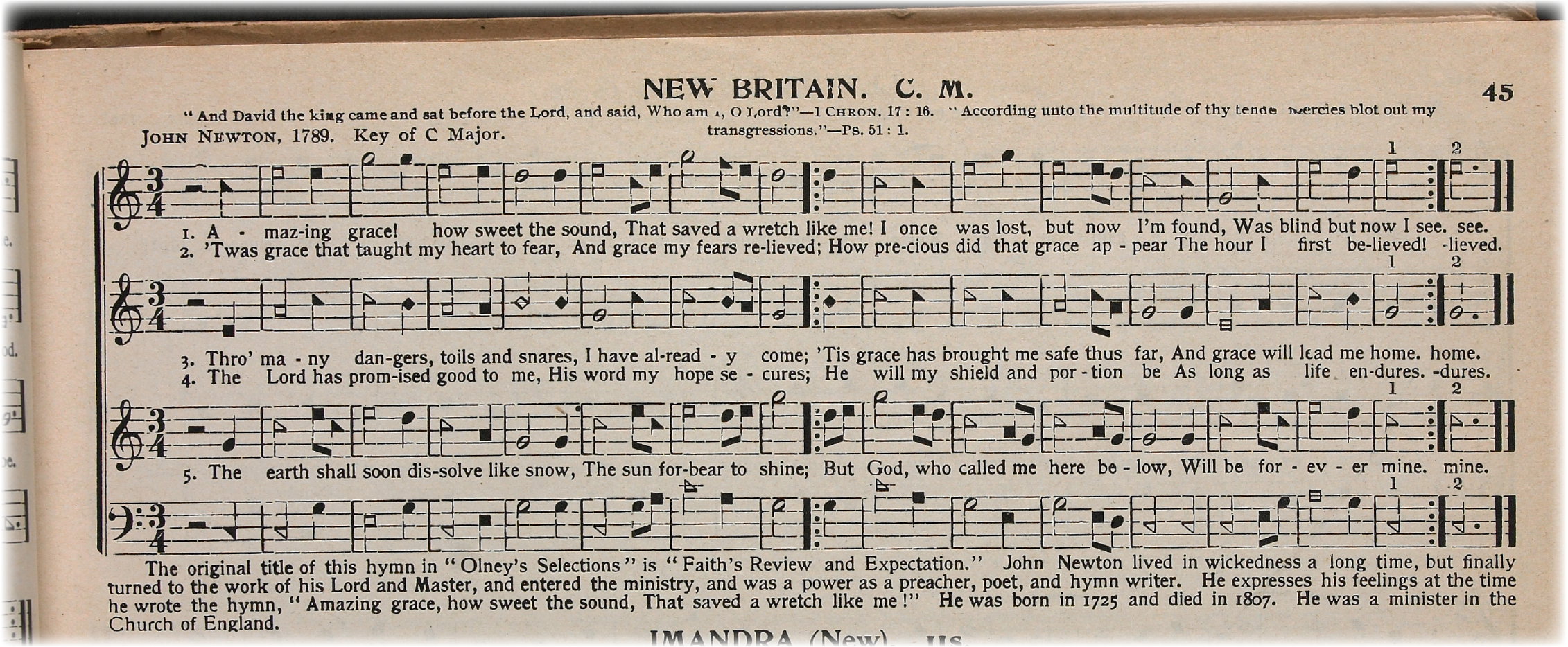 Detail from a page from an early edition of The Sacred Harp , a shape-note hymnal. Source: The Library of Congress ( loc.gov/item/ihas.200038829 ).