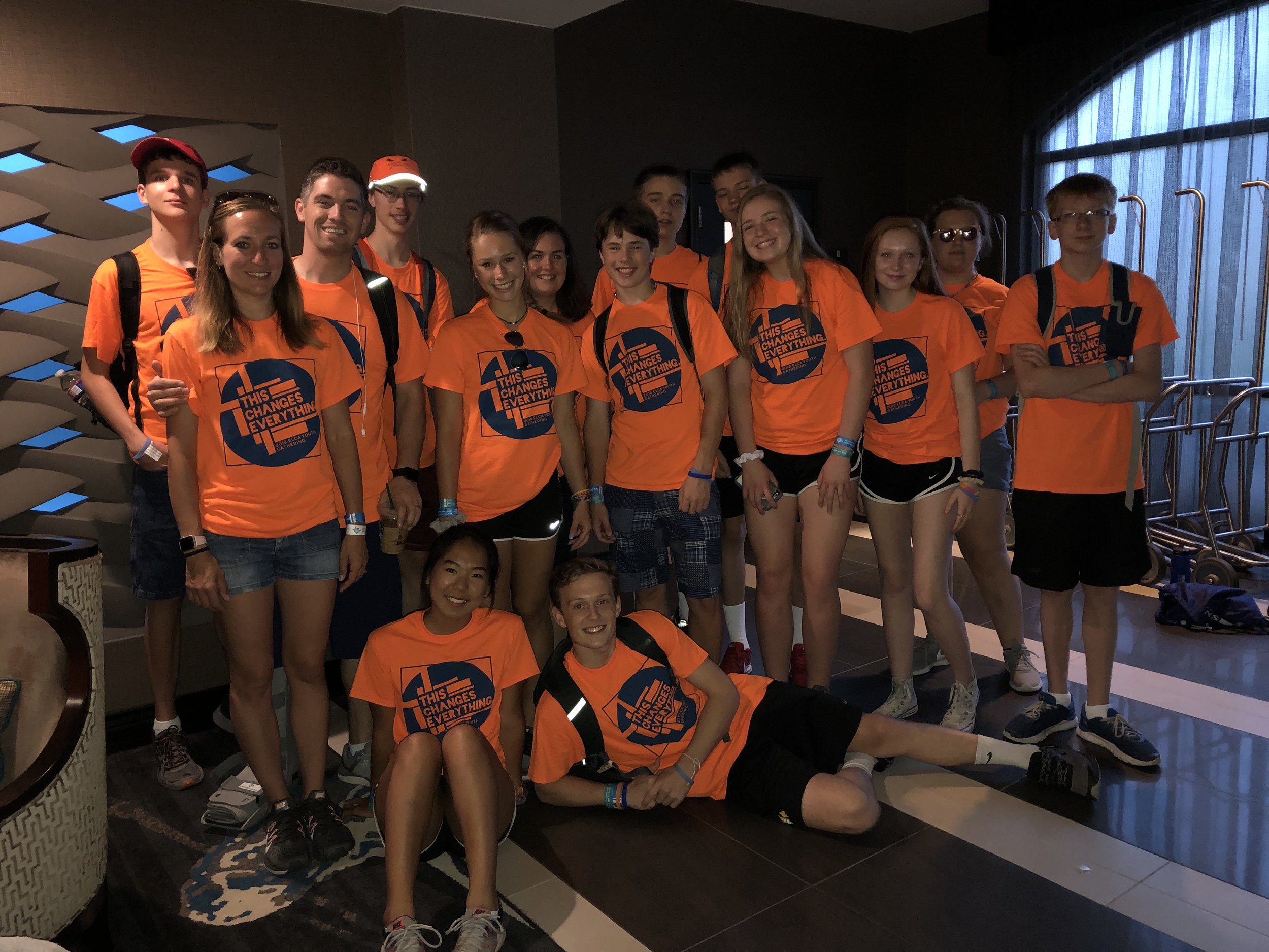 The Abiding Presence group getting ready to head out for a day of service in the city of Houston.
