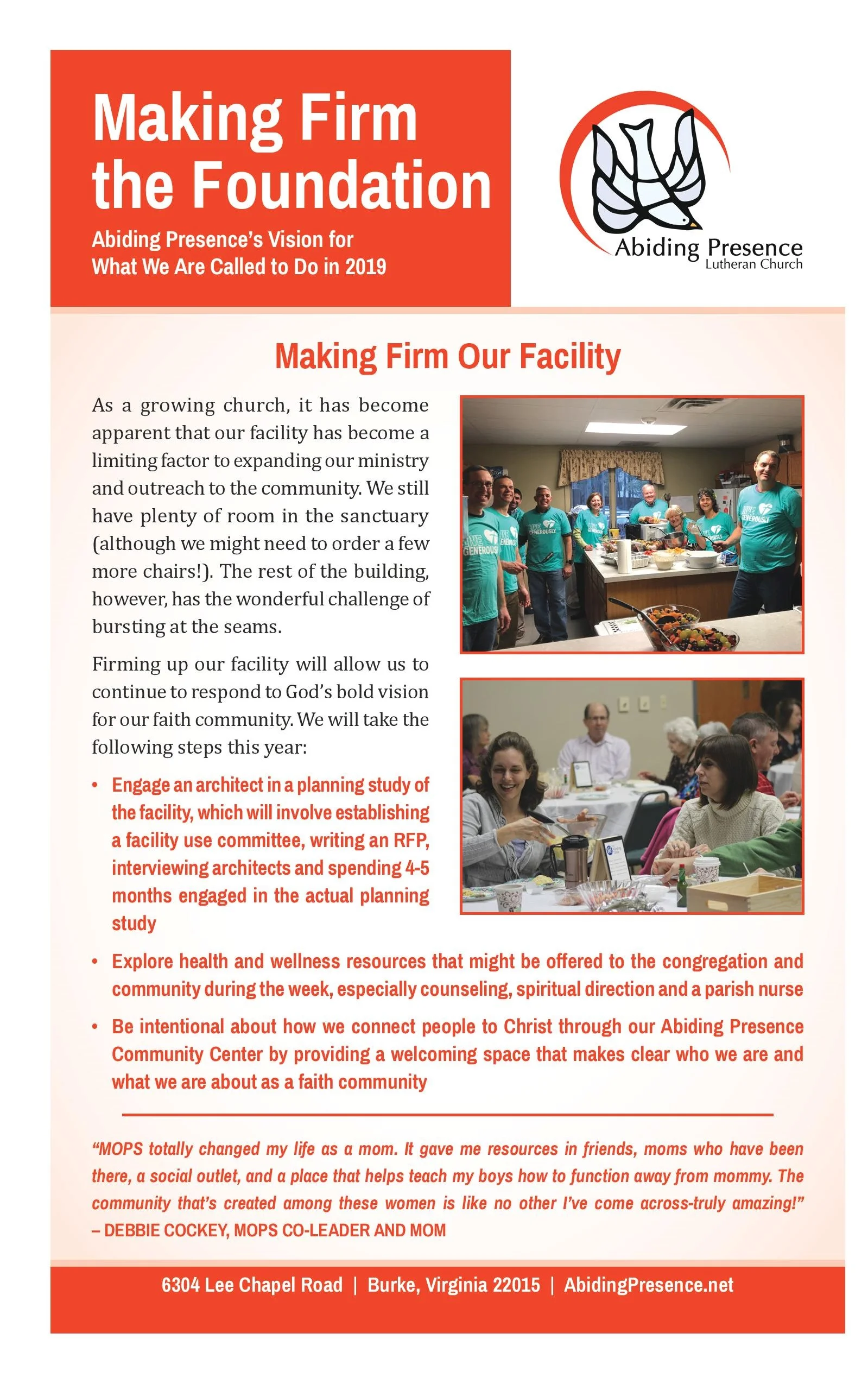Making Firm Our Facility Care