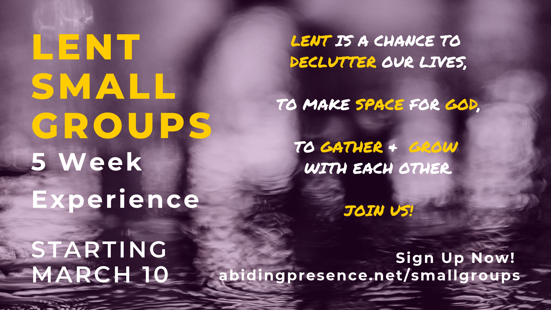 Lent Small Groups Start!