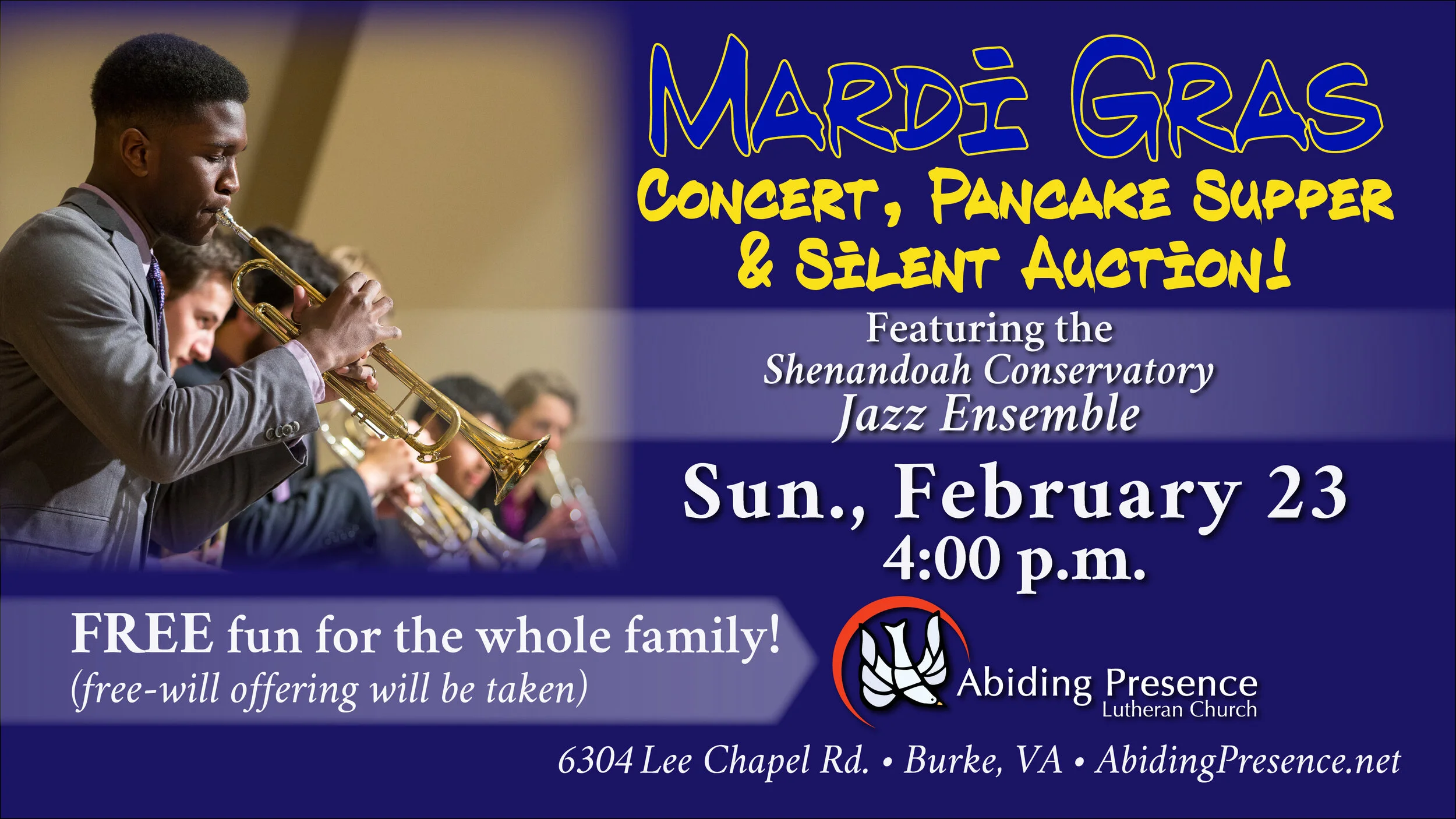 Mardi Gras Concert, Pancake Supper &amp; Silent Auction