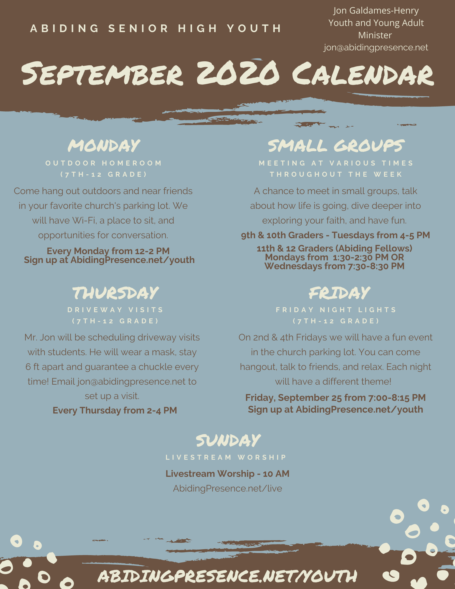 AP Youth Week Of September 28 - October 4th