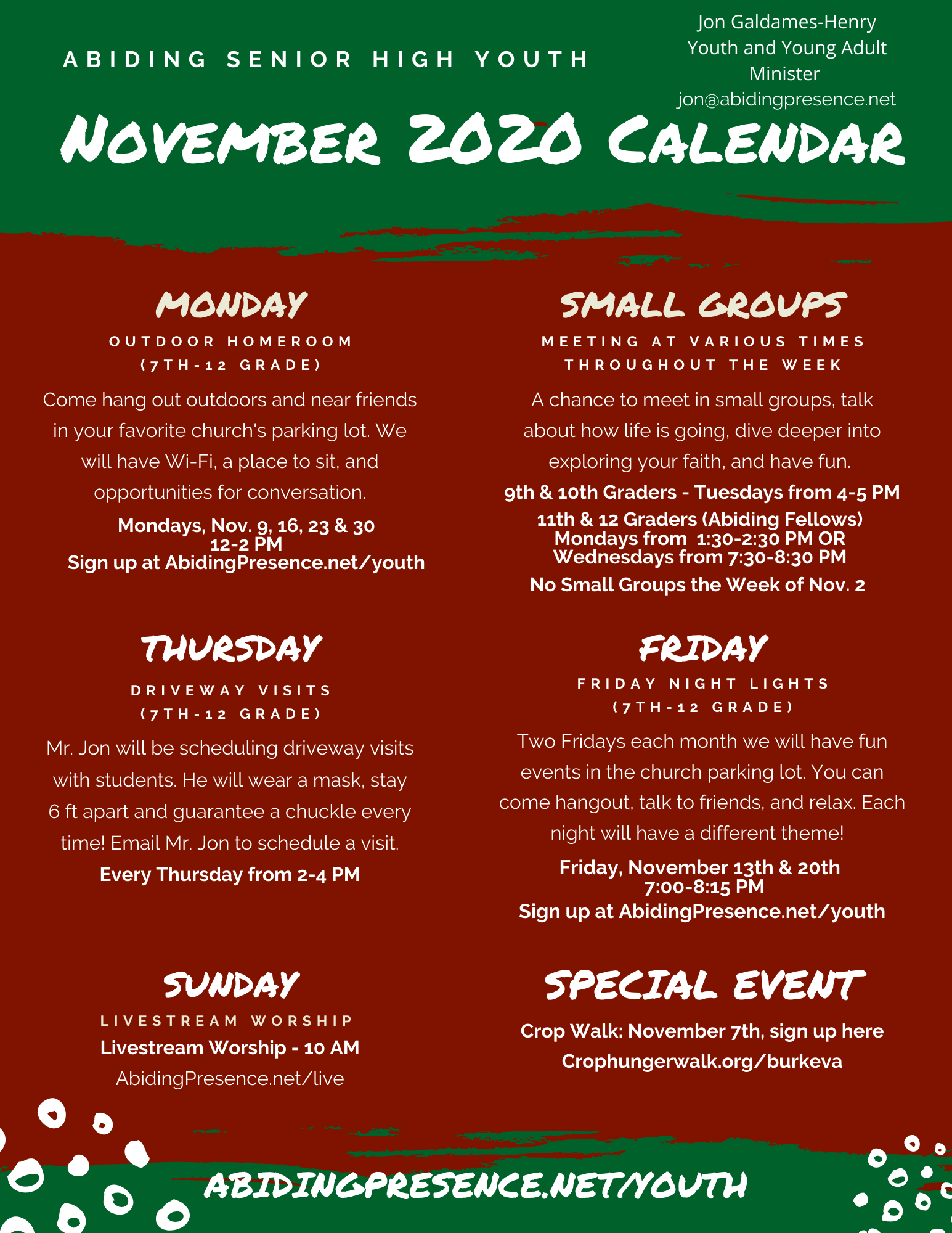 AP Youth Week Of November 9th - 15th 