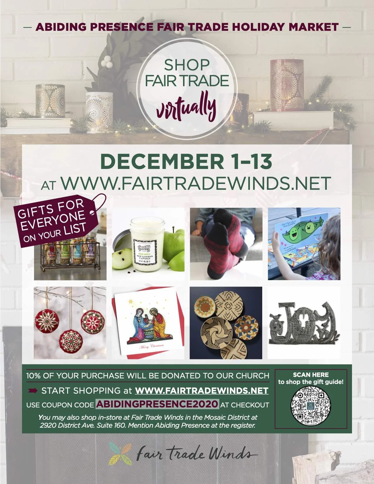 Fair Trade Winds Shopping for Abiding Presence Food Ministry