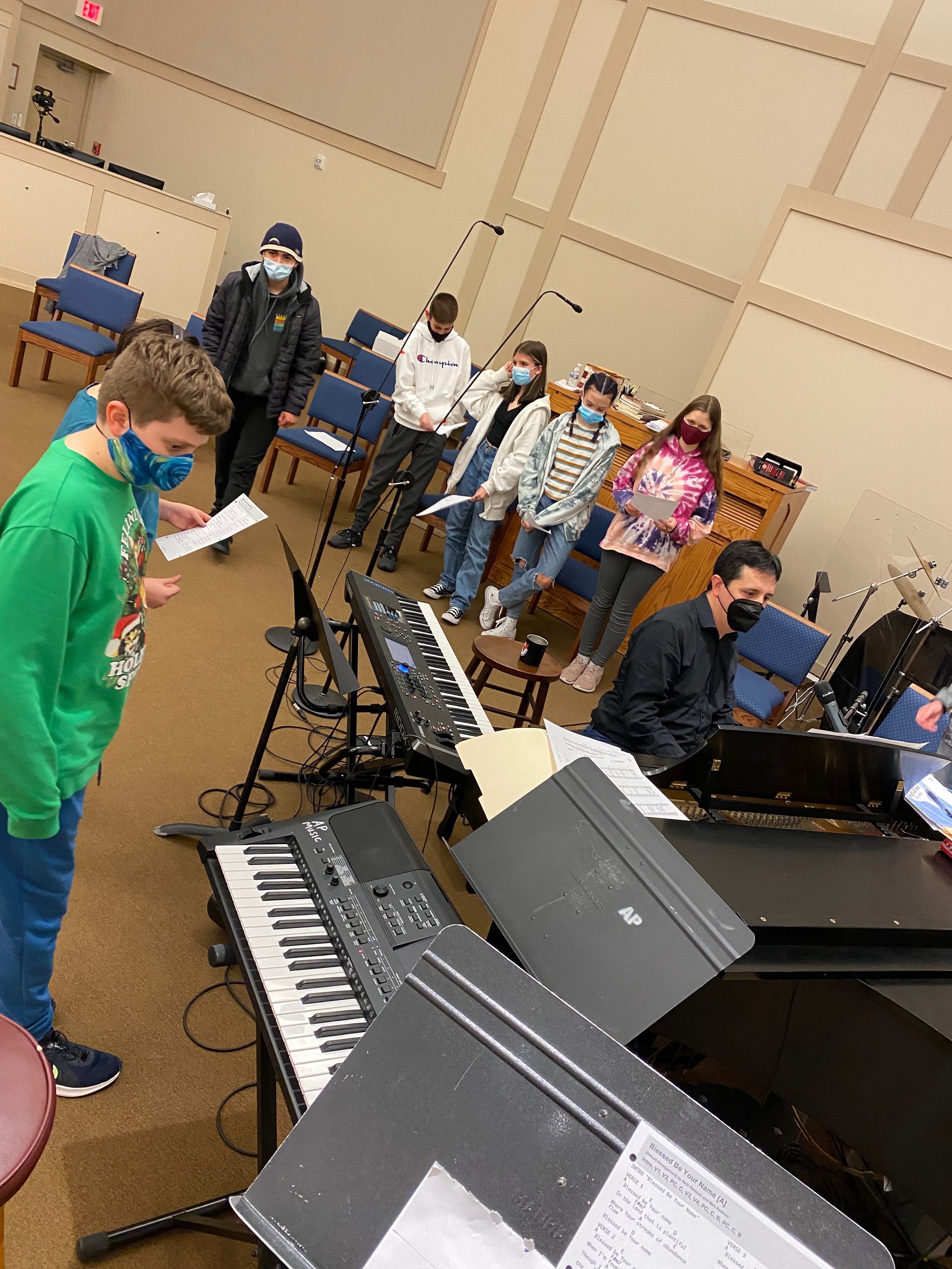 Music time at a Youth Wednesday February 2022