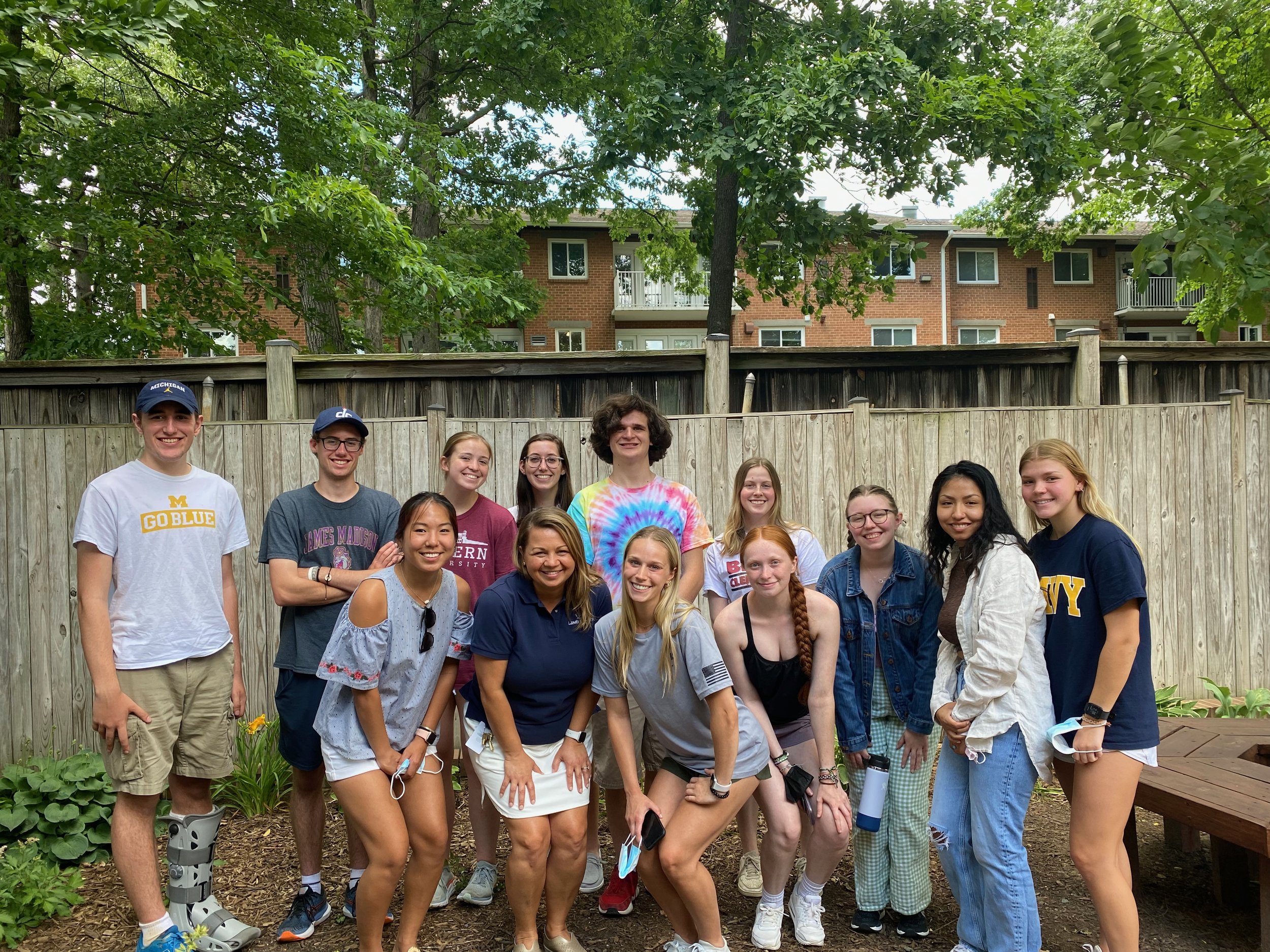 College Interns with Anna at the Lamb Center