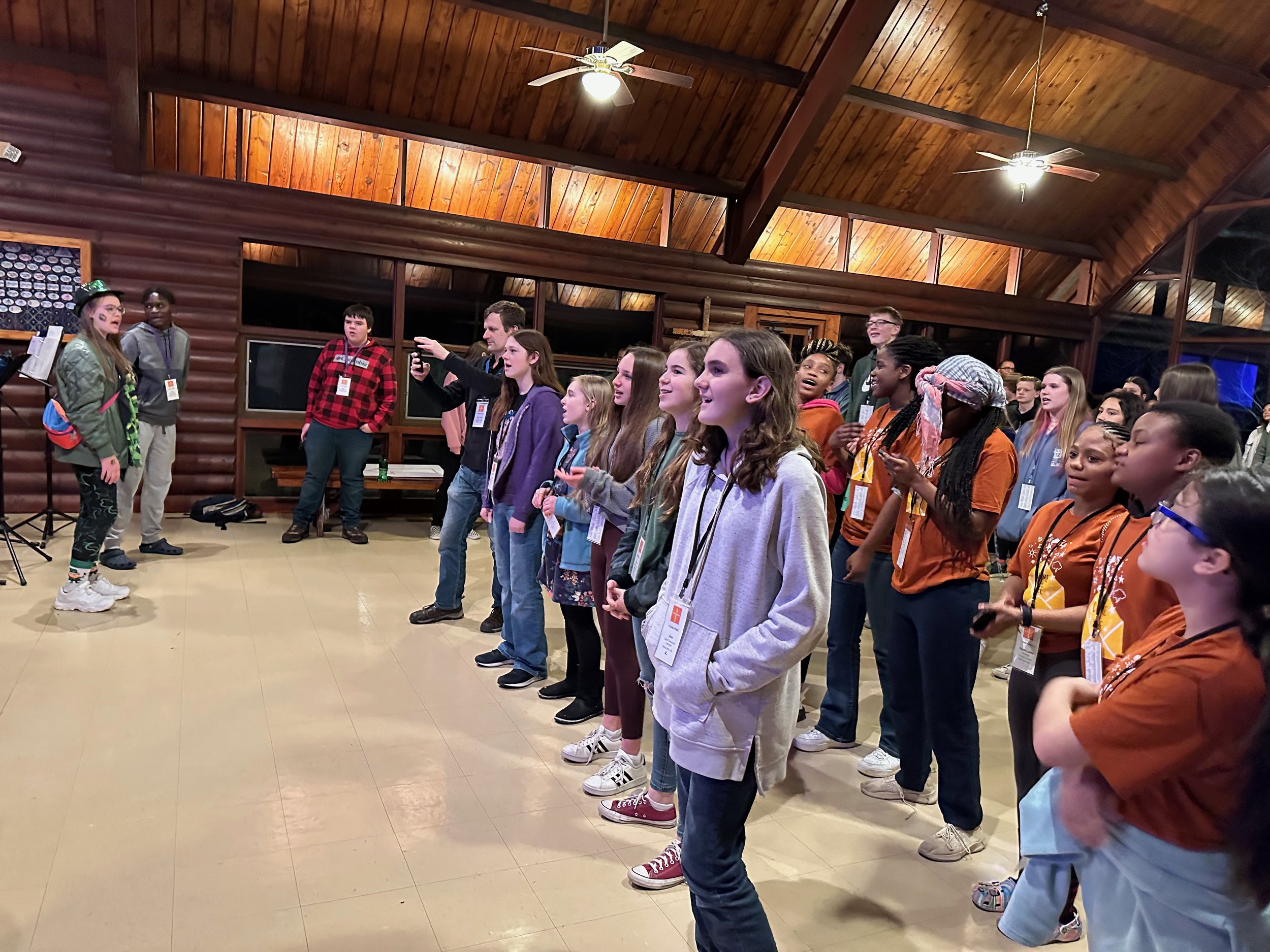 Confirmands at a Synod Youth Leadership Event Spring 23