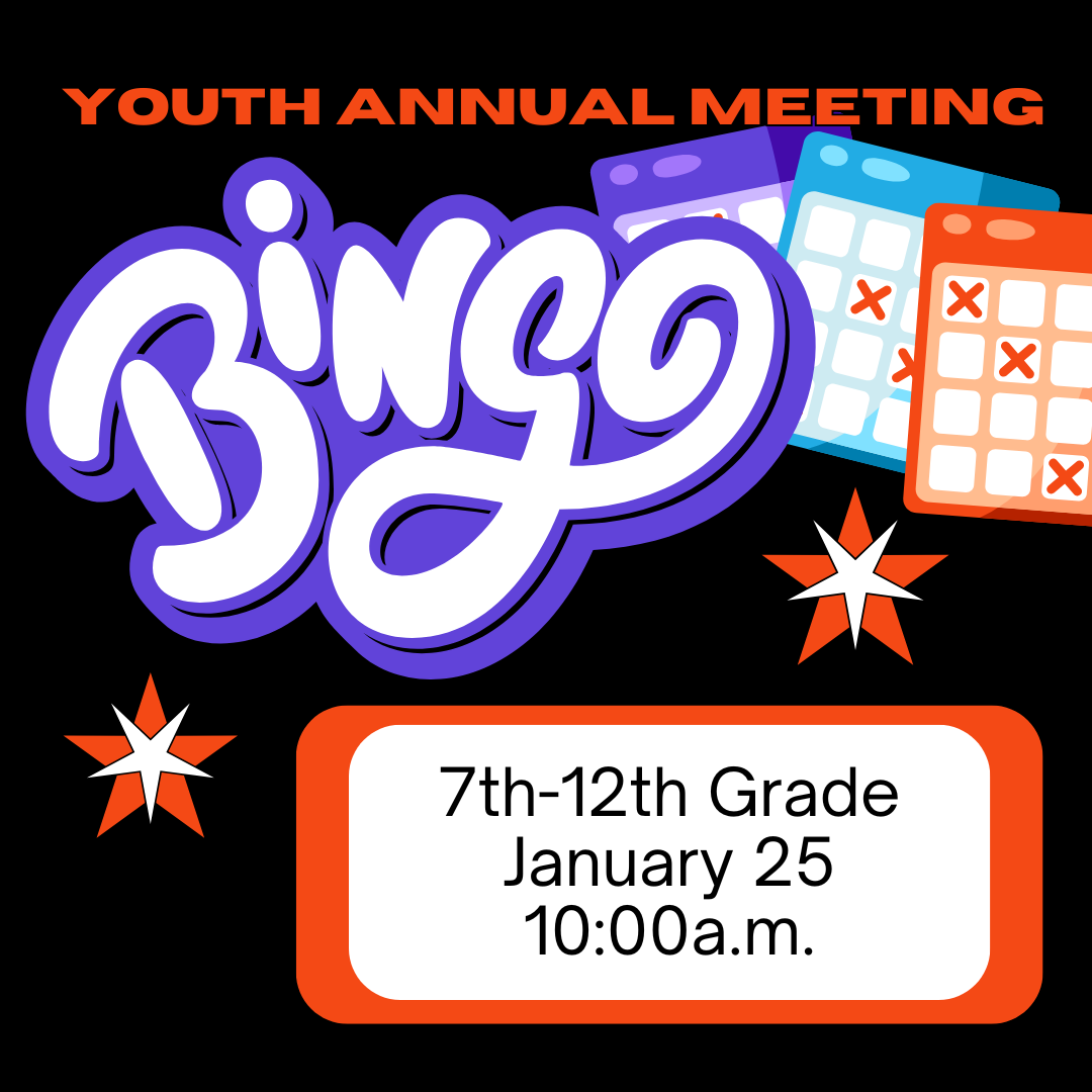Youth Annual Meeting Bingo!