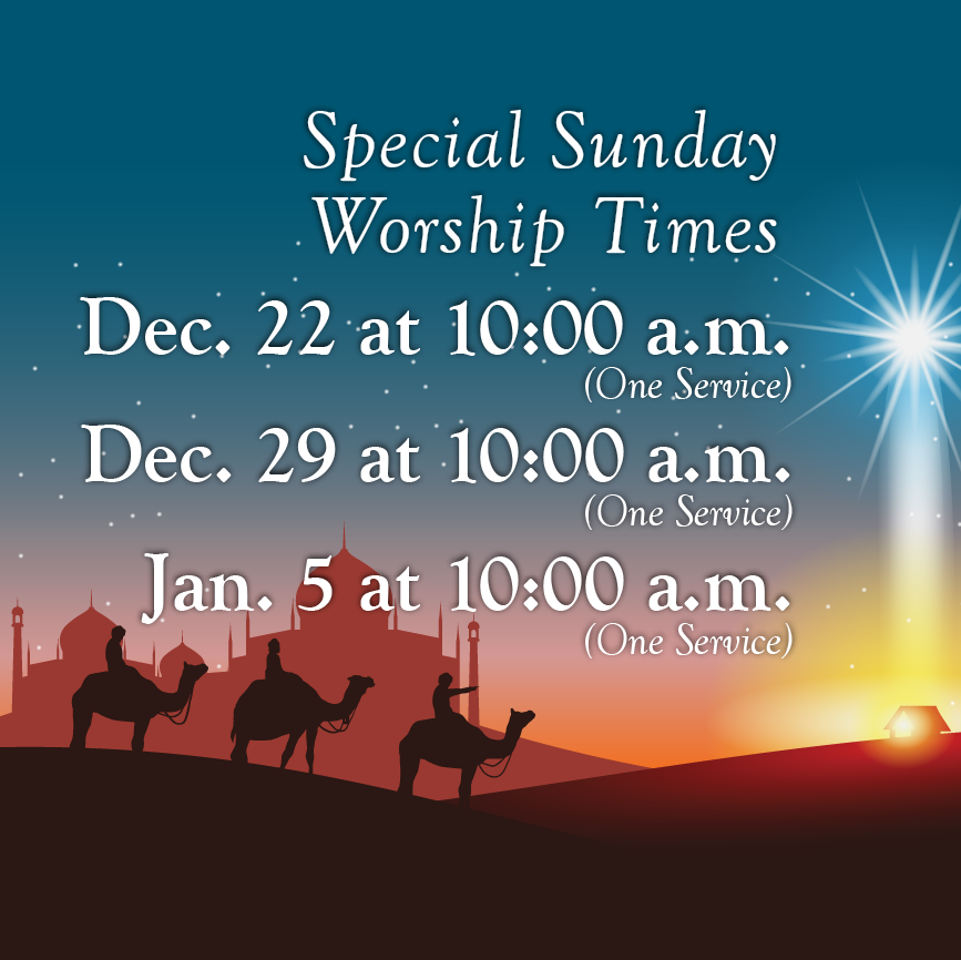 Special Holiday Worship Schedule