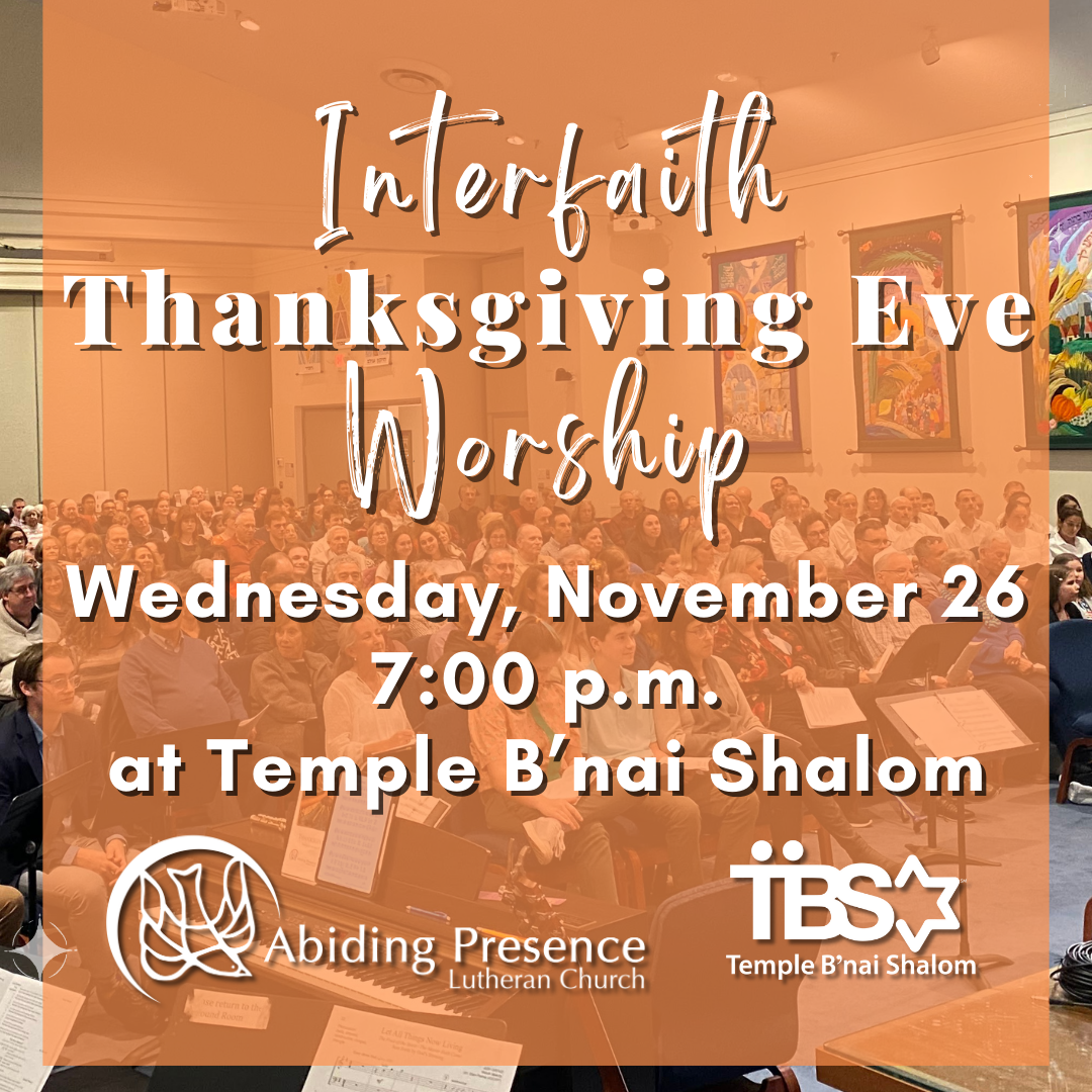 Thanksgiving Eve Service with Temple B'nai Shalom