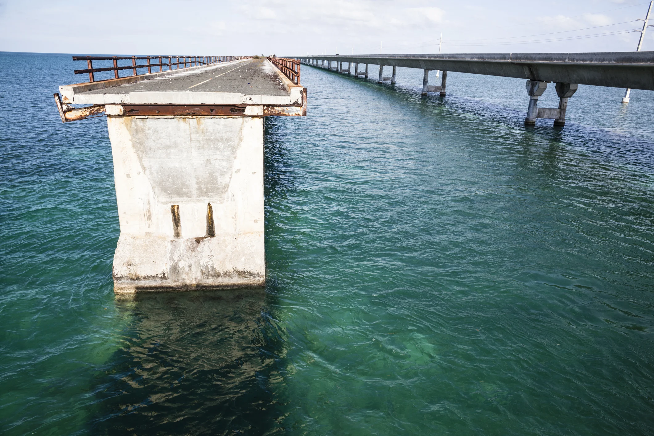 Seven Mile Bridge--old and new. Scary!