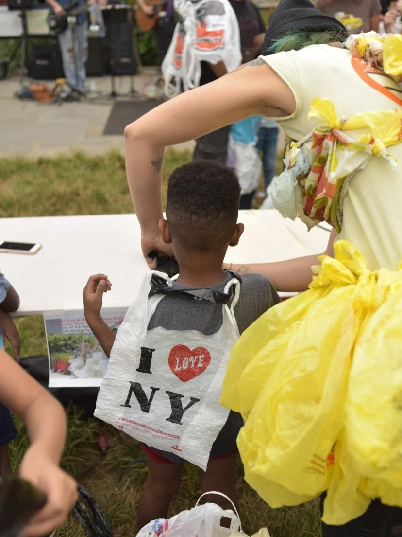We offer a variety of movement and environmental-based workshops for communities of all ages, but one of our most popular offerings our Trashion workshops seen here ♻️ in the workshops, we provide upcycled materials and tools to create new accessorie