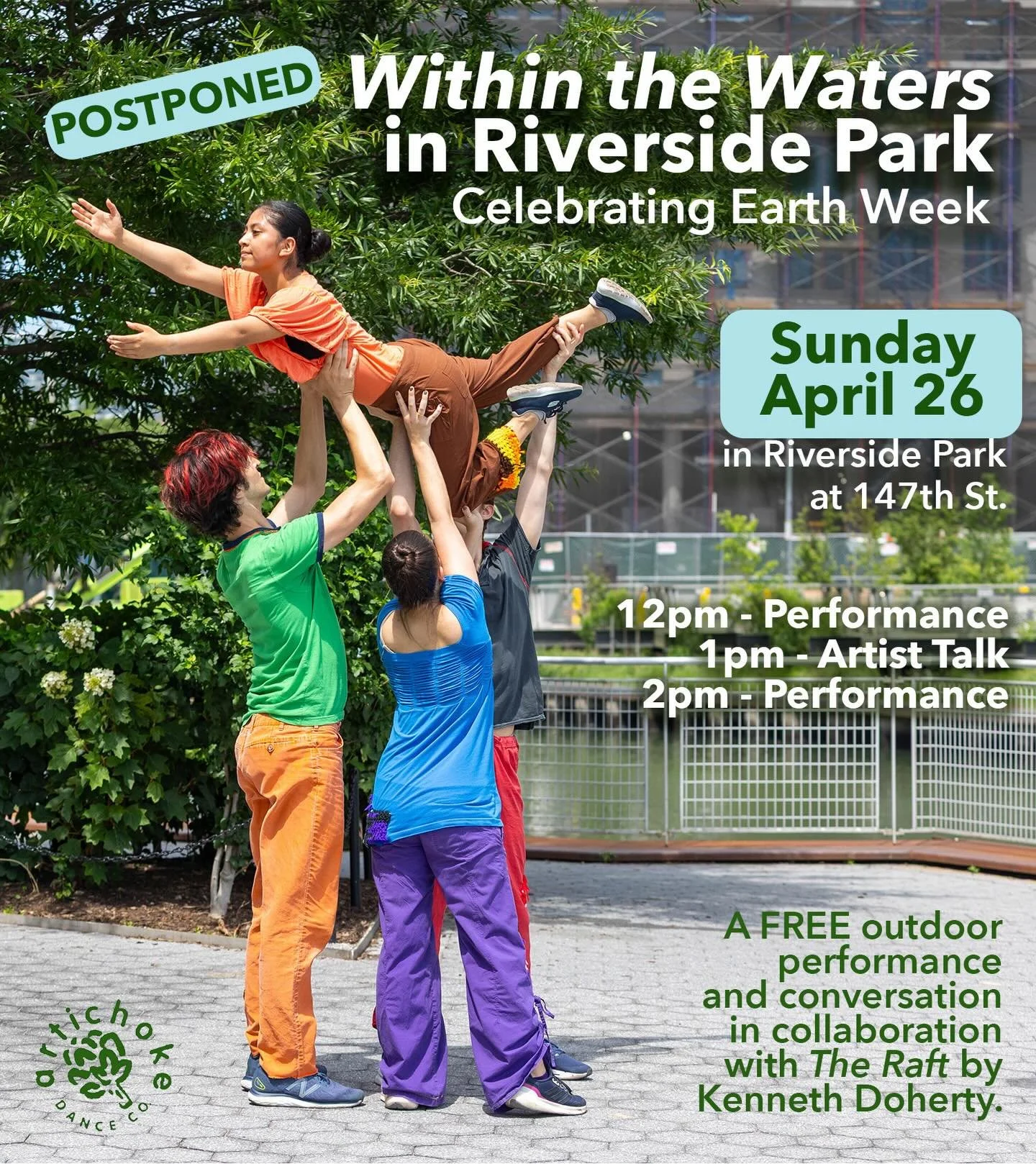 Due to the weather, we will be postponing today&rsquo;s performance event. 🌧️ Please come join us TOMORROW Sunday April 26 for the same time, at the same place, and for the same performances and artist talk! These events are FREE, just show up! 

Pl