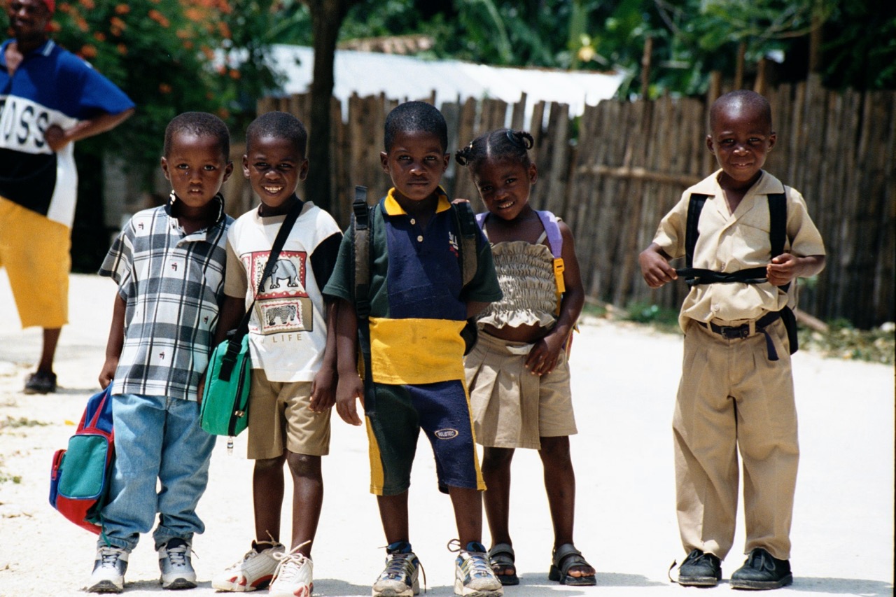 These school kids were more than willing to pose for a photo.
