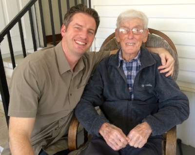 Dad & I a few months before he died