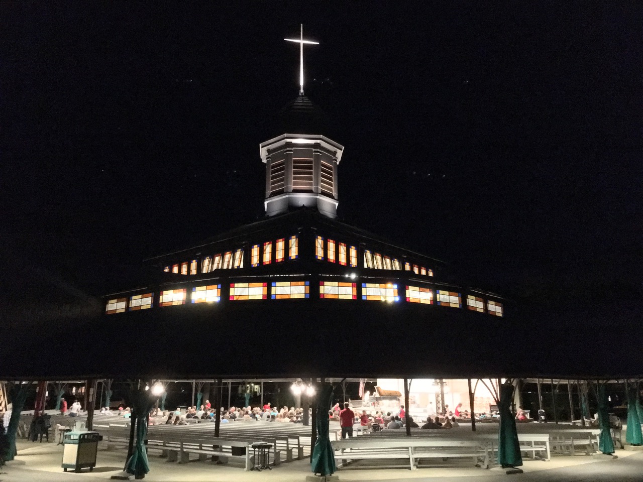 Oak Bluffs Tabernacle - Group singing old-time gospel music 2016