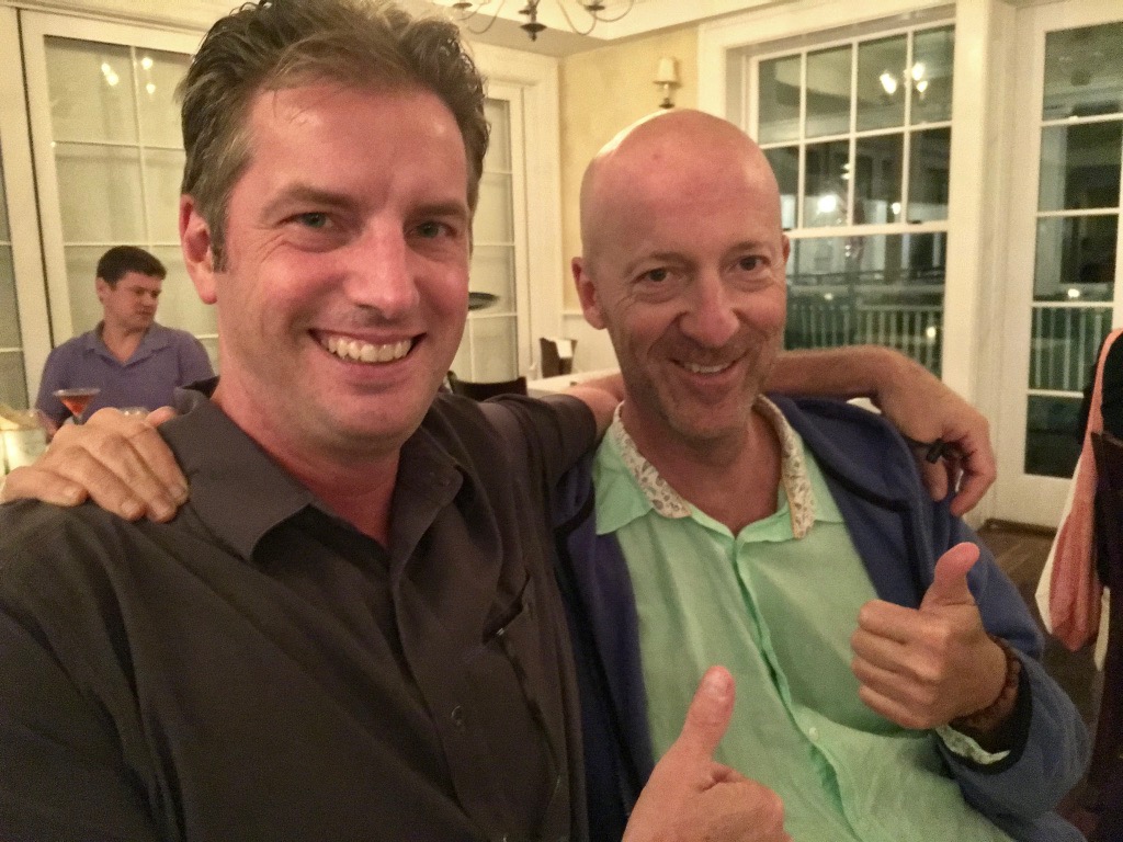 With my buddy, the author Paul Dolman, at dinner last year.