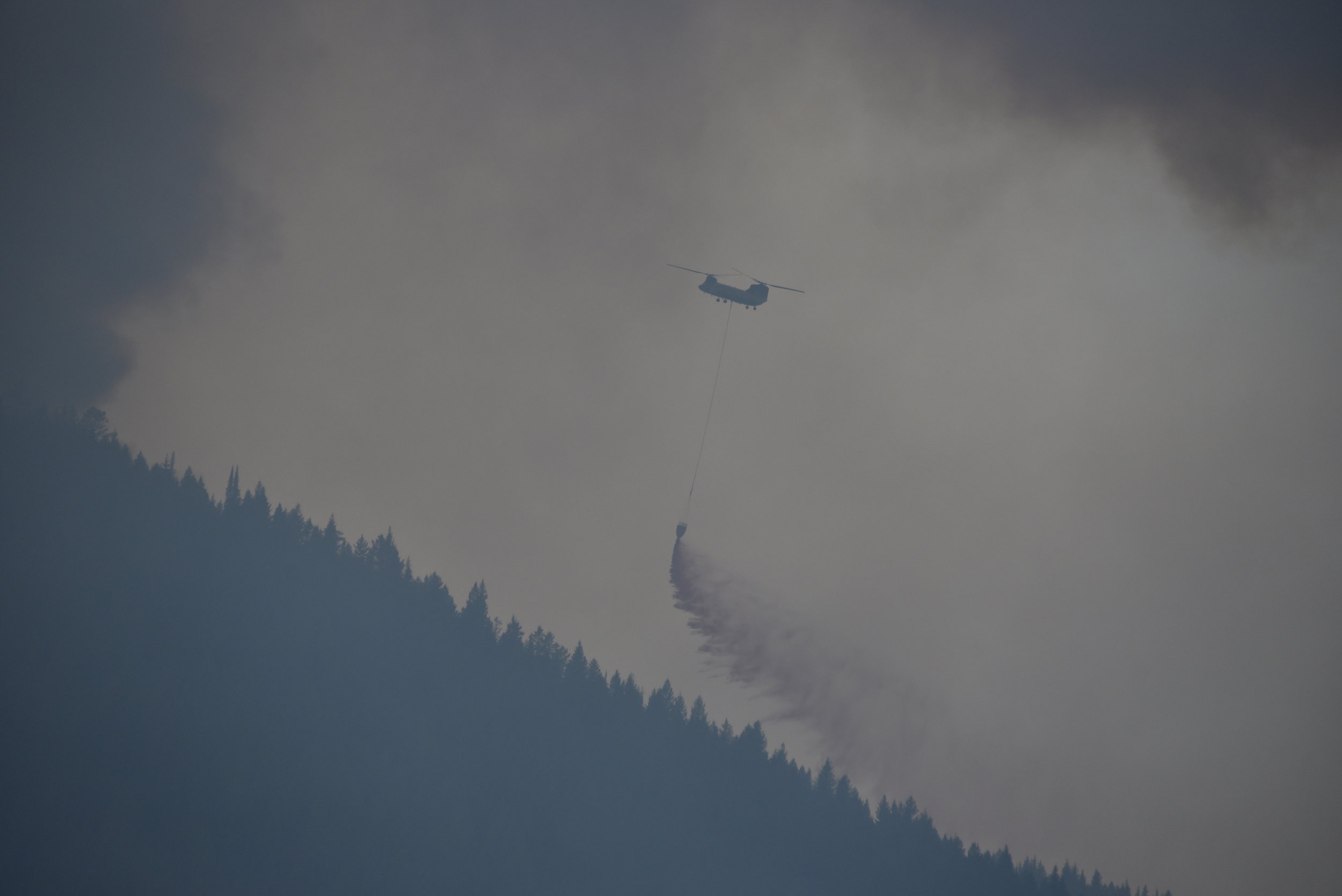 Firefighters near Essex, MT, just south of the park.