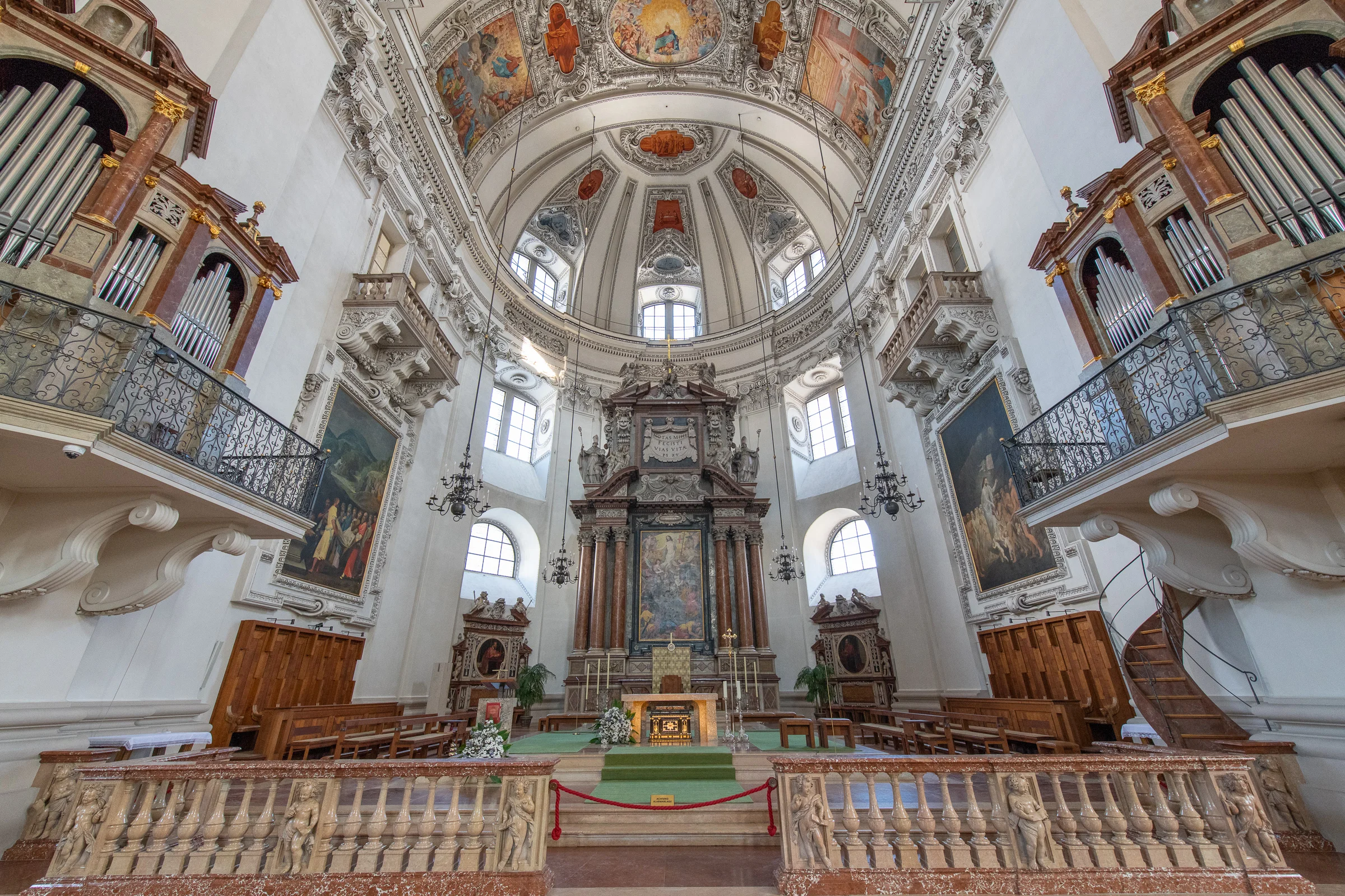 The beautiful interior of Salzburg Cathedral