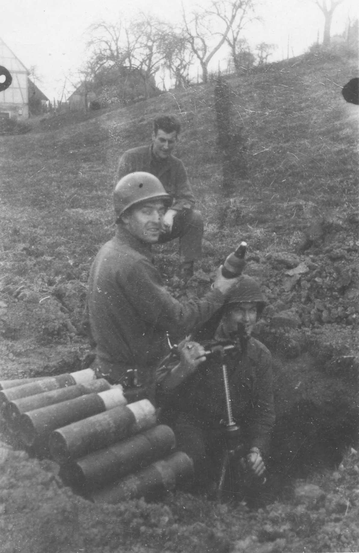 With his mortar crew