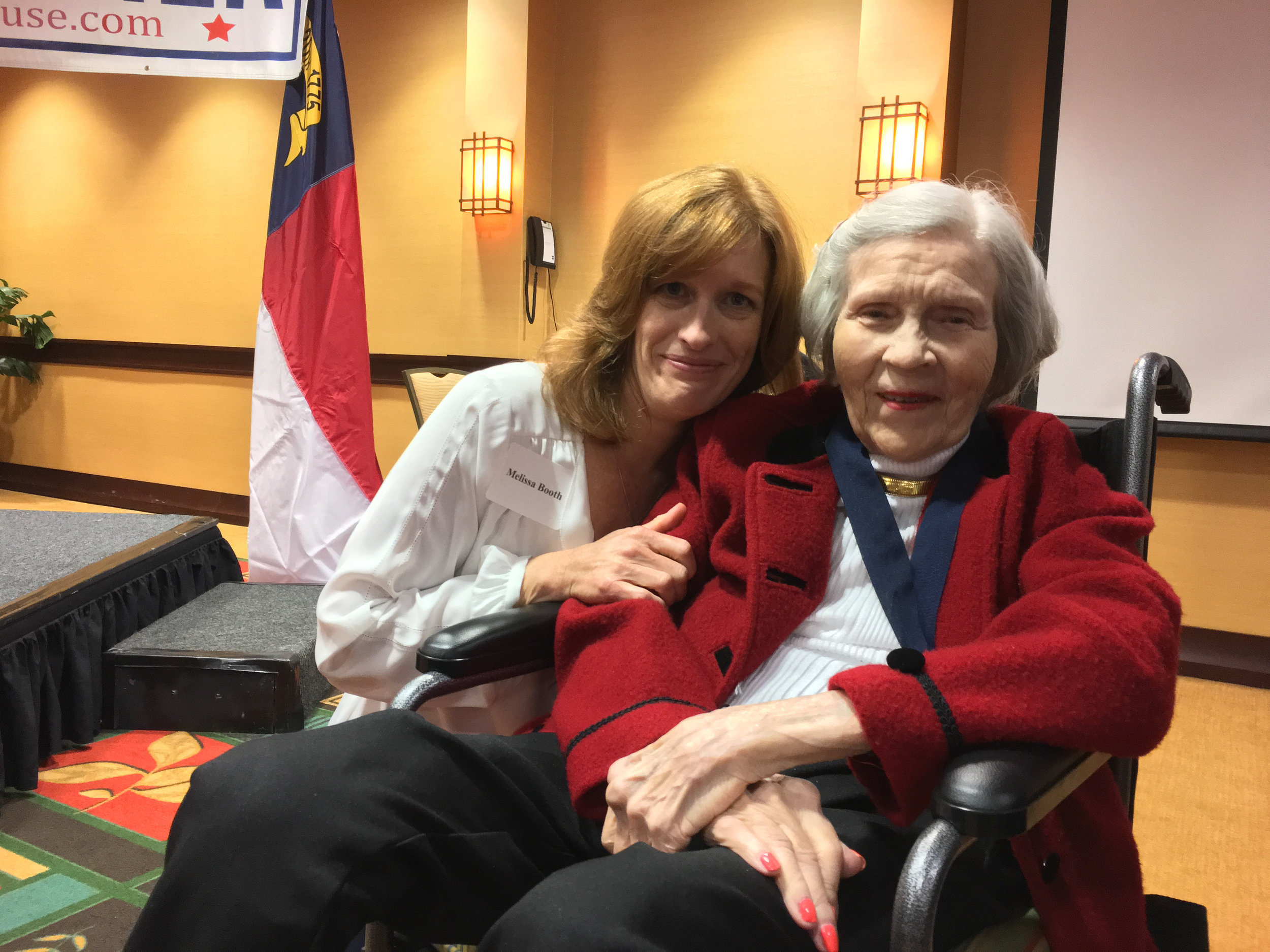 Melissa and Marie Colton - Marie was the first female Speaker Pro Tempore of the NC House. She died shortly after this photo was taken.