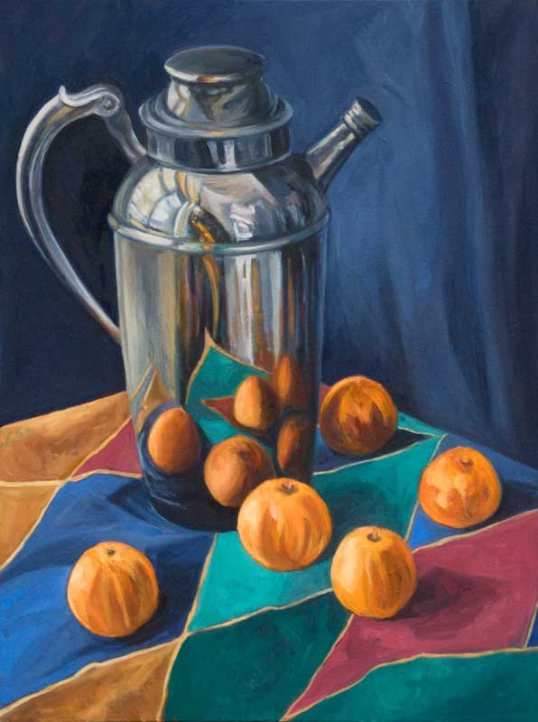 Pewter Pitcher and Clementines