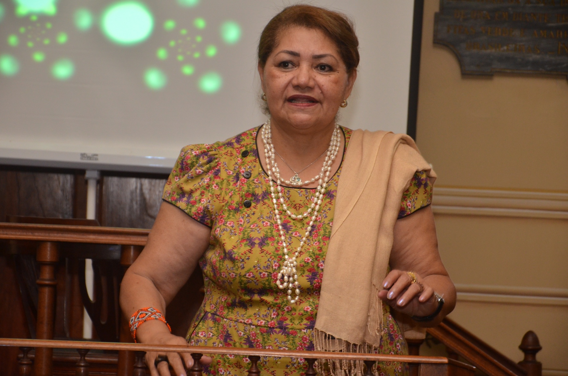  Professor Marilene Freitas given remarks on the film presentation at IGHA. 