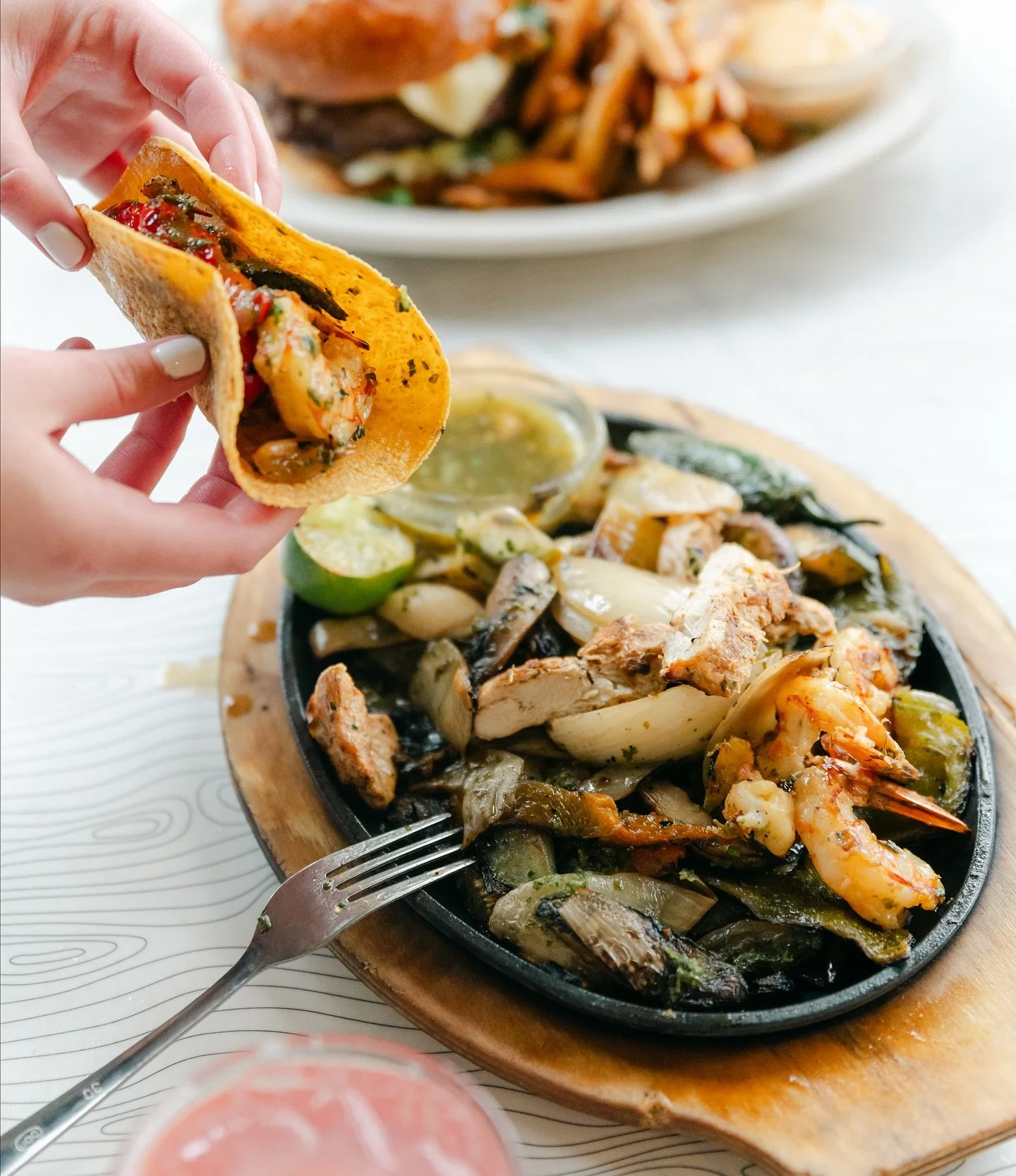 It&rsquo;s National Fajita Day&mdash;consider this your excuse to order some! Take your pick: portobello, shrimp, chicken, or steak!🍤🍋&zwj;🟩 #nationalfajitaday