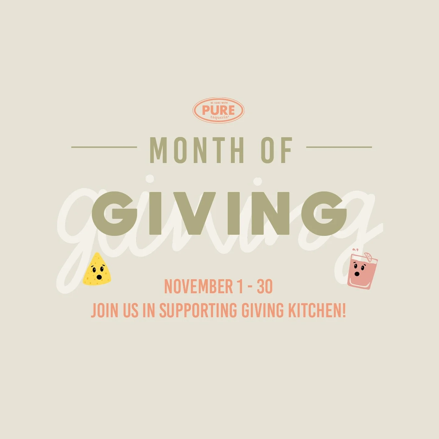 It&rsquo;s officially our Month of Giving!🍂🫶🏼

From November 1&ndash;30, we&rsquo;re proud to support @givingkitchen , an organization that provides emergency assistance to food service workers through financial support and a strong network of com