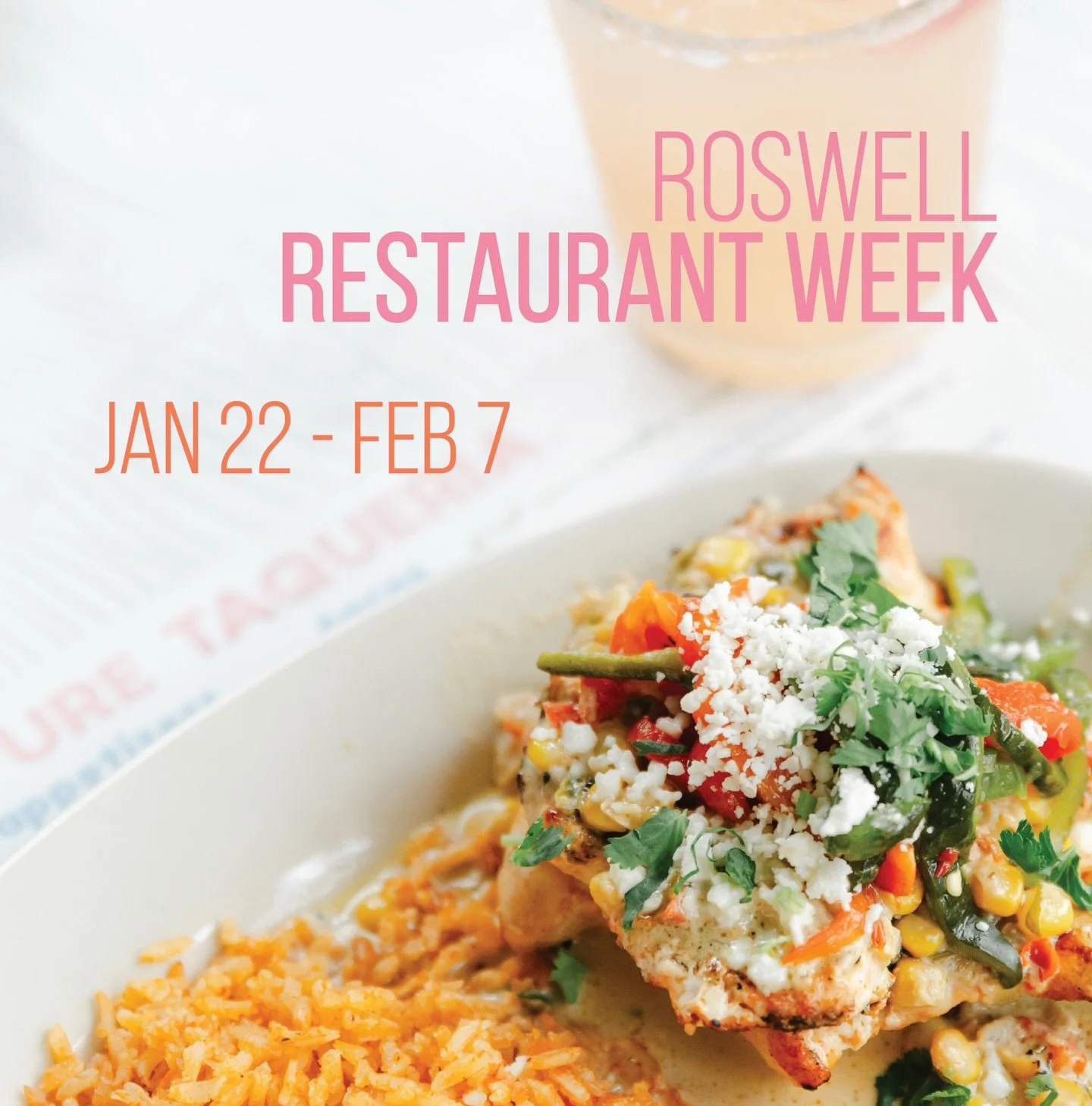 Roswell Restaurant Week is here!🍋&zwj;🟩☺️

Enjoy a 3-course meal for $28 featuring favorites like: 

✨Salmon Totopos, Queso con Todo, Sopa del D&iacute;a 
✨Ensalada de Oto&ntilde;o, Salmon con Vegetables, Pollo con Tequila y Lim&oacute;n 
✨Tres Lec