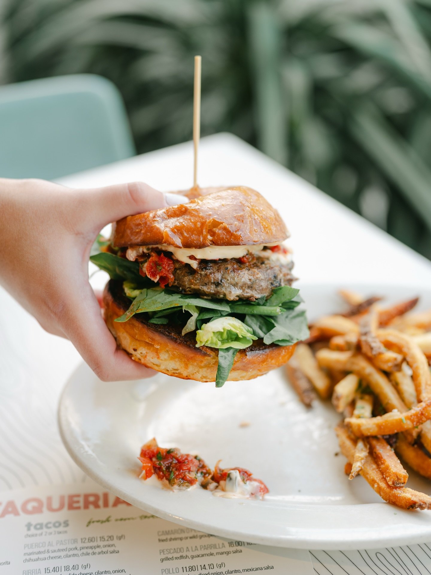 For all our Lamburguesa fans&hellip; we&rsquo;ve got good news, it&rsquo;s back on the menu!🙌🏼👏🏼

And if you haven&rsquo;t tried it yet, it&rsquo;s definitely worth it. Ground lamb and goat cheese, sweet roasted bell pepper relish, roasted chile 