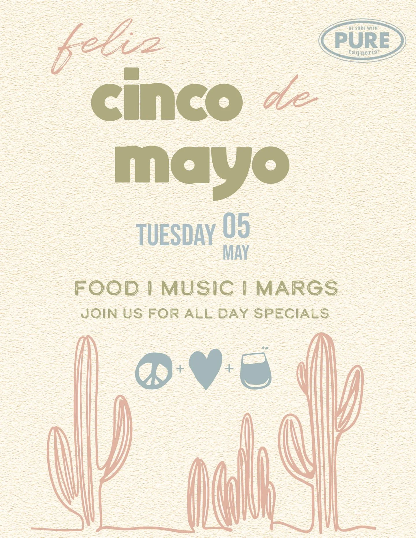 We&rsquo;re officially one week away from the best day of the year&hellip; CINCO DE MAYO!🌵✨🍋&zwj;🟩

This is your sign to text the group chat and lock in your plans for strong margaritas, great vibes, and a full day of celebrating at PURE! 

Or why