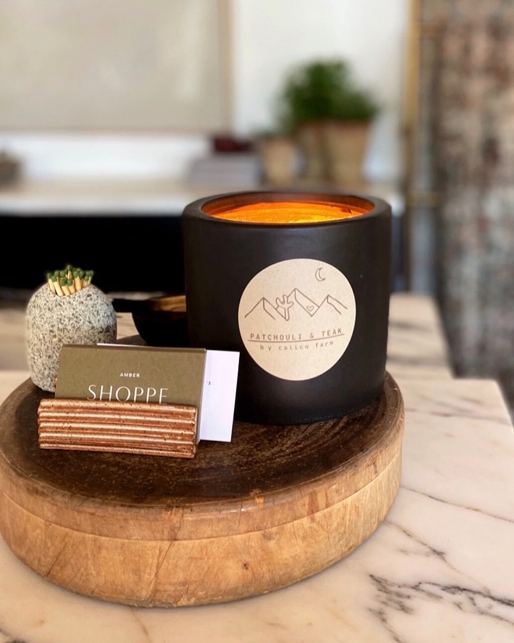 Looking for a last minute gift idea?Both sizes of our hand poured Patchouli &amp; Teak and Amber &amp; Pine candle pots can be found at all CA locations of @shoppeamberinteriors 🖤