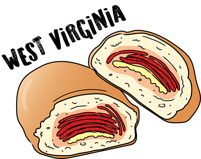 Pepperoni roll illustration.