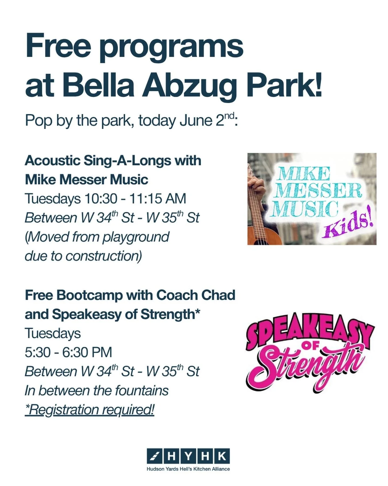 Happy Tuesday! 

🎶  Bring your little ones for a weekly acoustic singalong with @mikemessermusic 10:30-11:15 AM

💪 Today is the first session of bootcamp with @speakeasyofstrengthhk at 5:30 PM! Register for your free spot at the link in our bio and