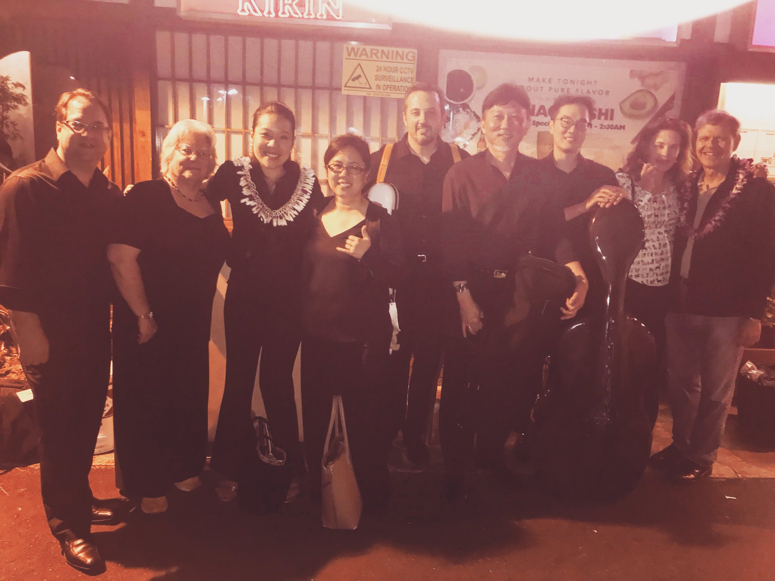  Tresemble with pianist Joyce Yang (Jan 2018).&nbsp;Post concert foodie celebration at Yanagi Sushi. 