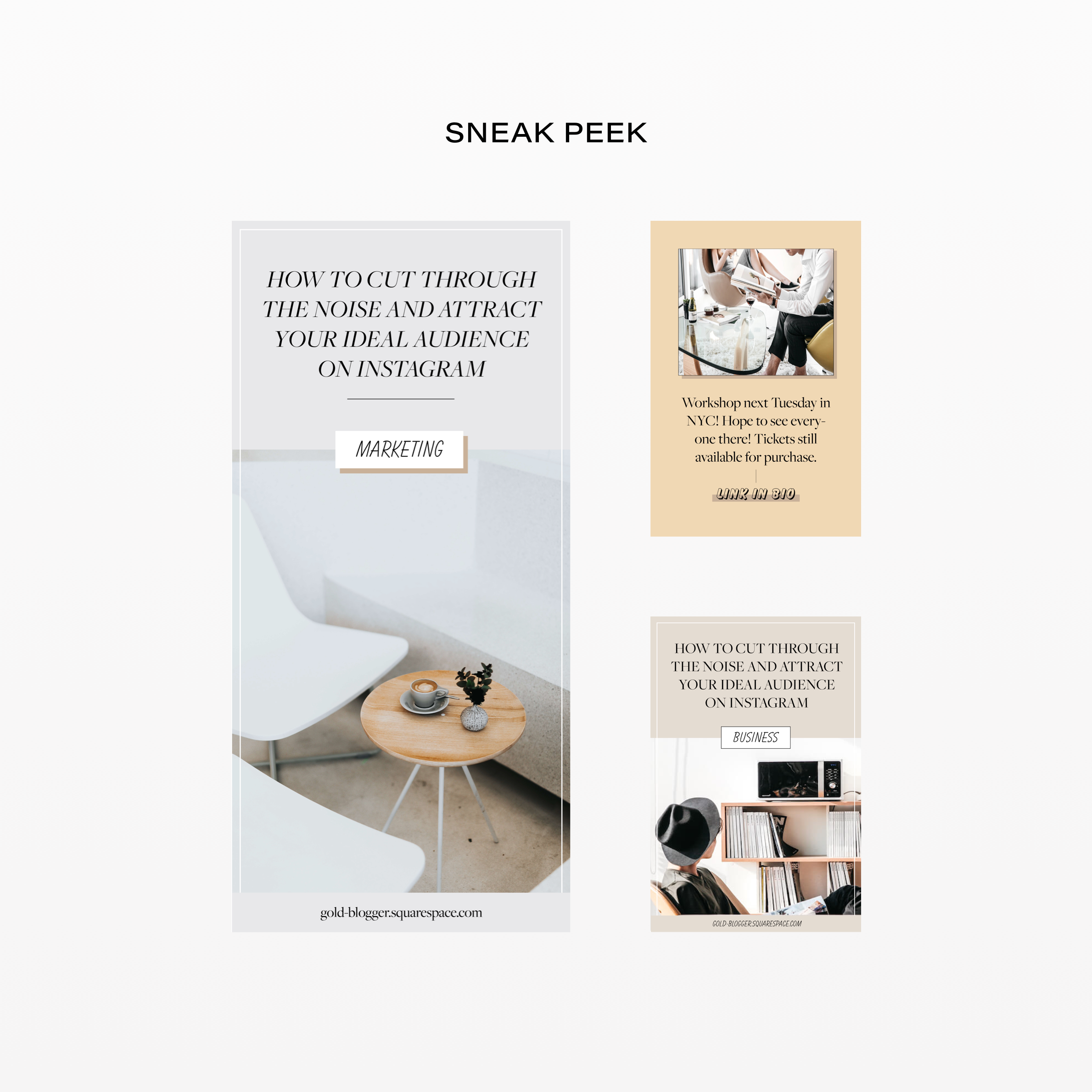 Gold Blogger Pinterest Templates