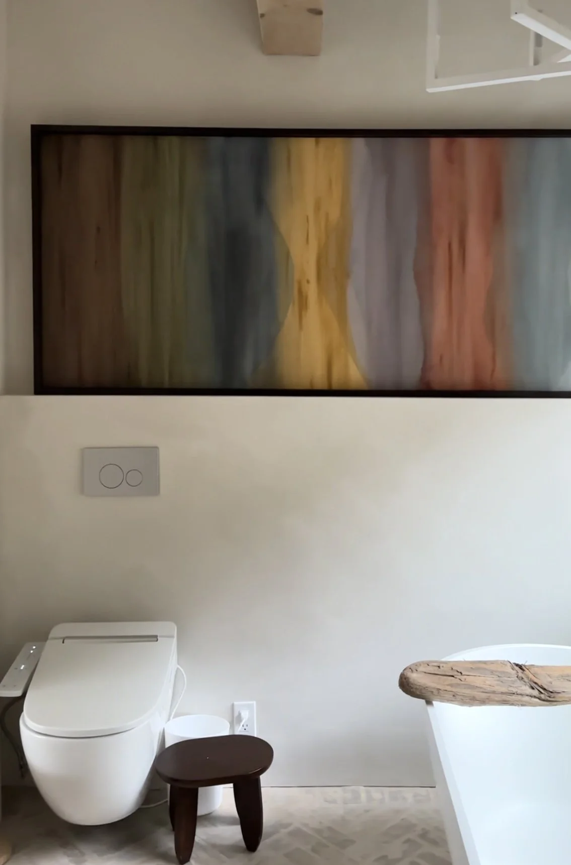 Allie Beckwith abstract painting, walnut frame.jpg