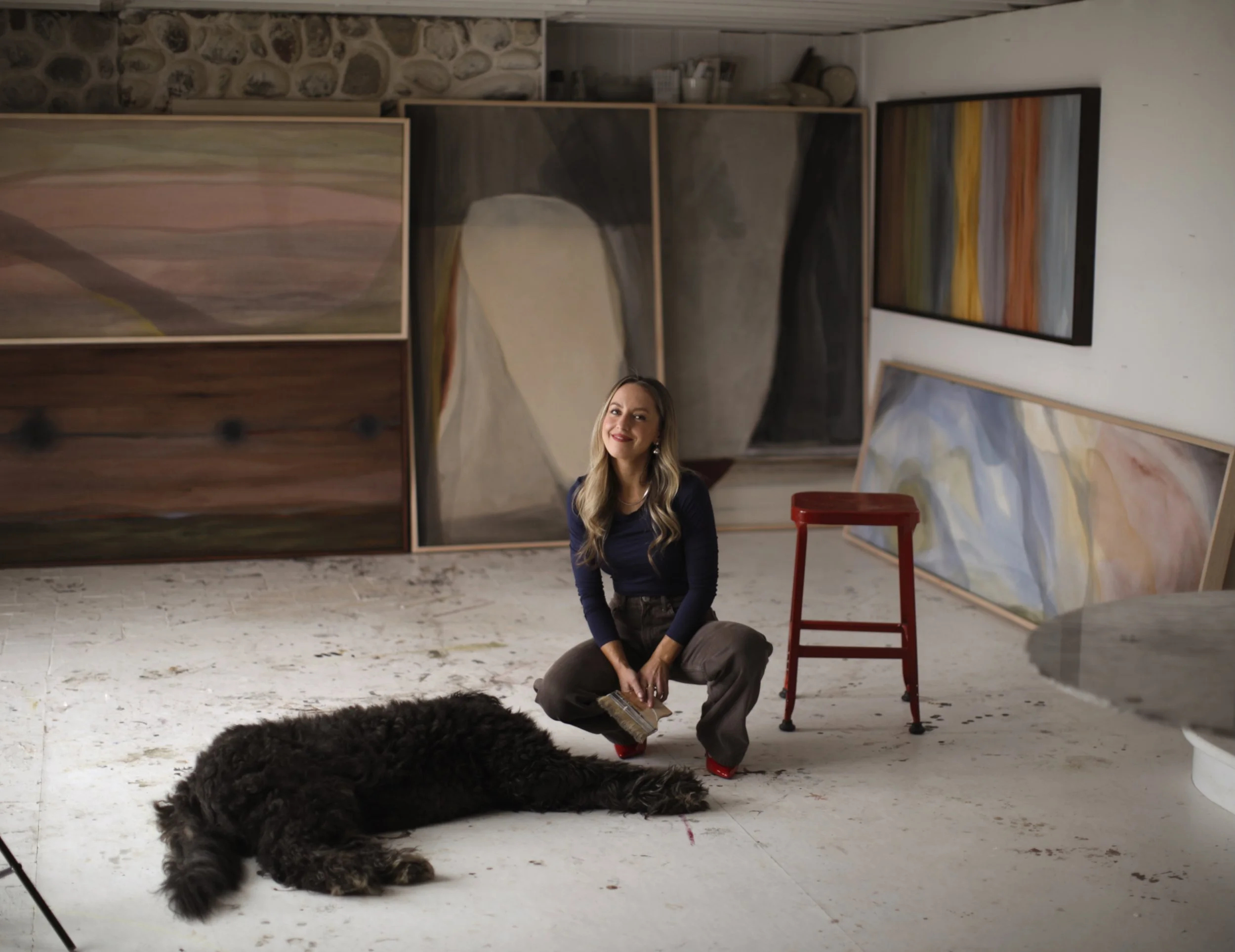 Allie Beckwith with commissioned abstract series studio shot.JPEG